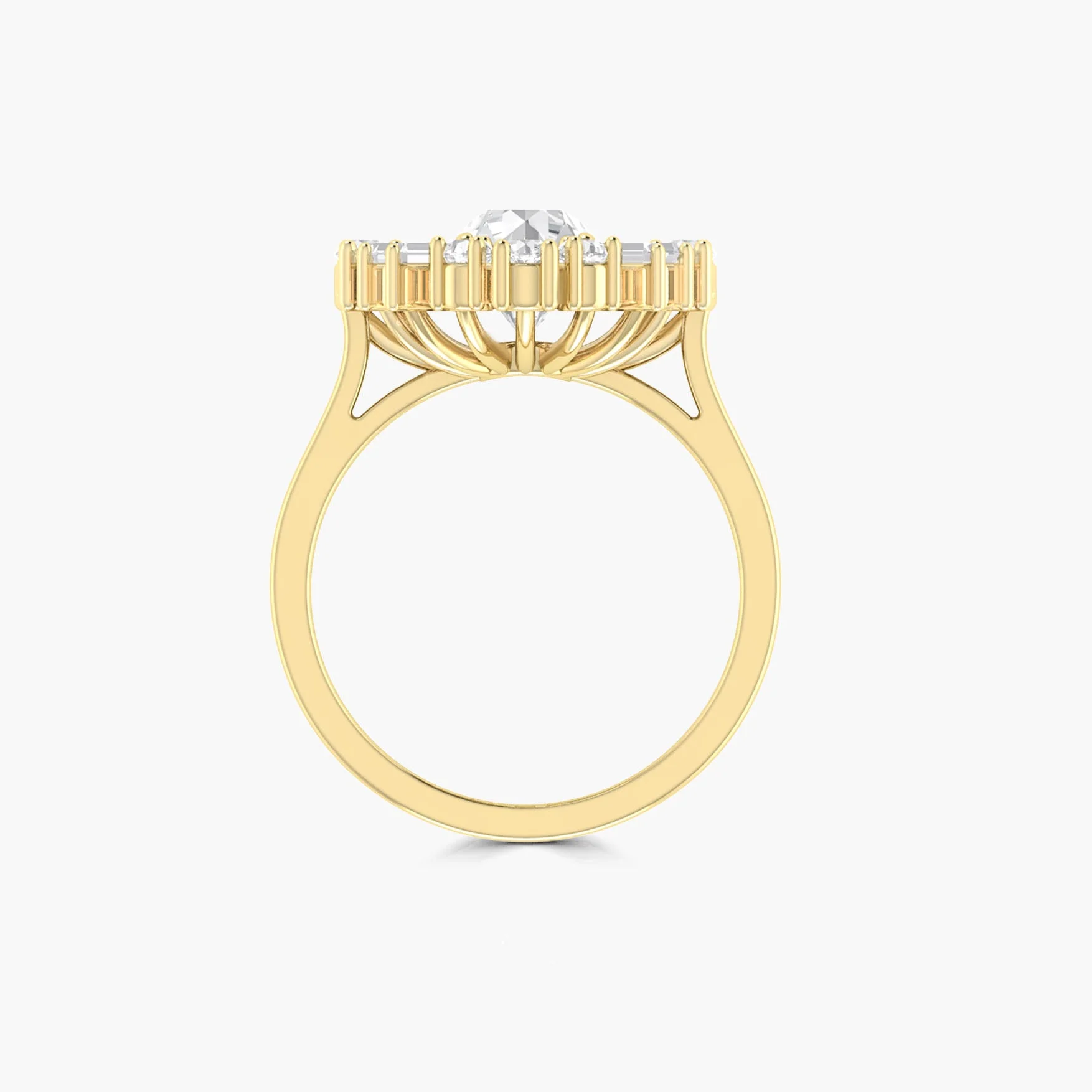 Round Cubic Zirconia simulated diamond Statement ring - Image 3