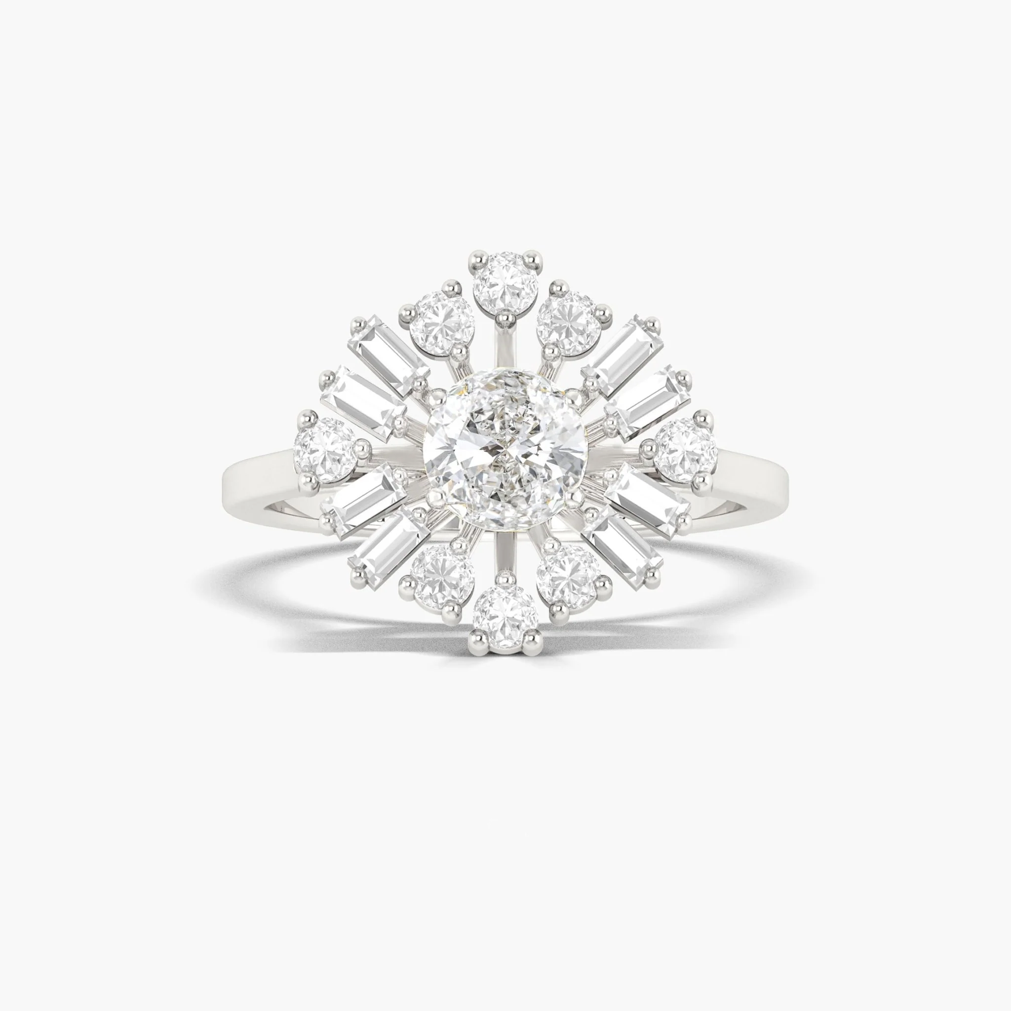 Round Cubic Zirconia simulated diamond Statement ring - Image 4
