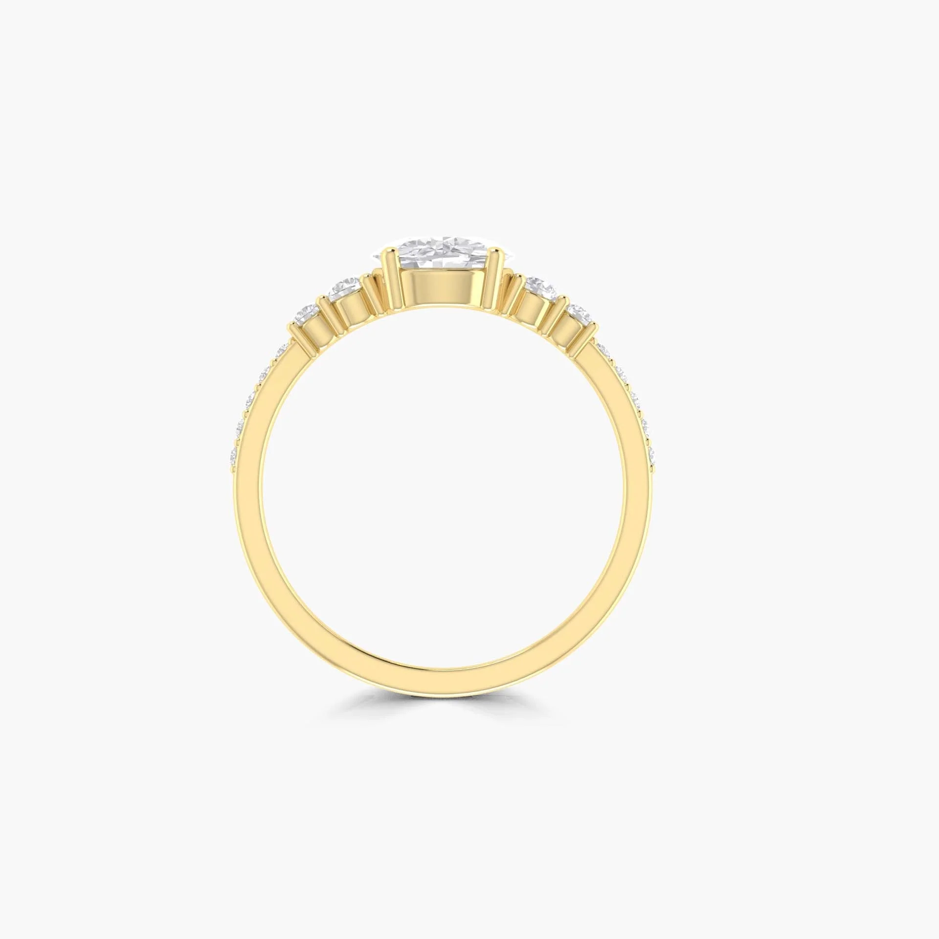 6 MM Vintage Round Cubic Zirconia Gold Vermeil or silver ring - Image 3