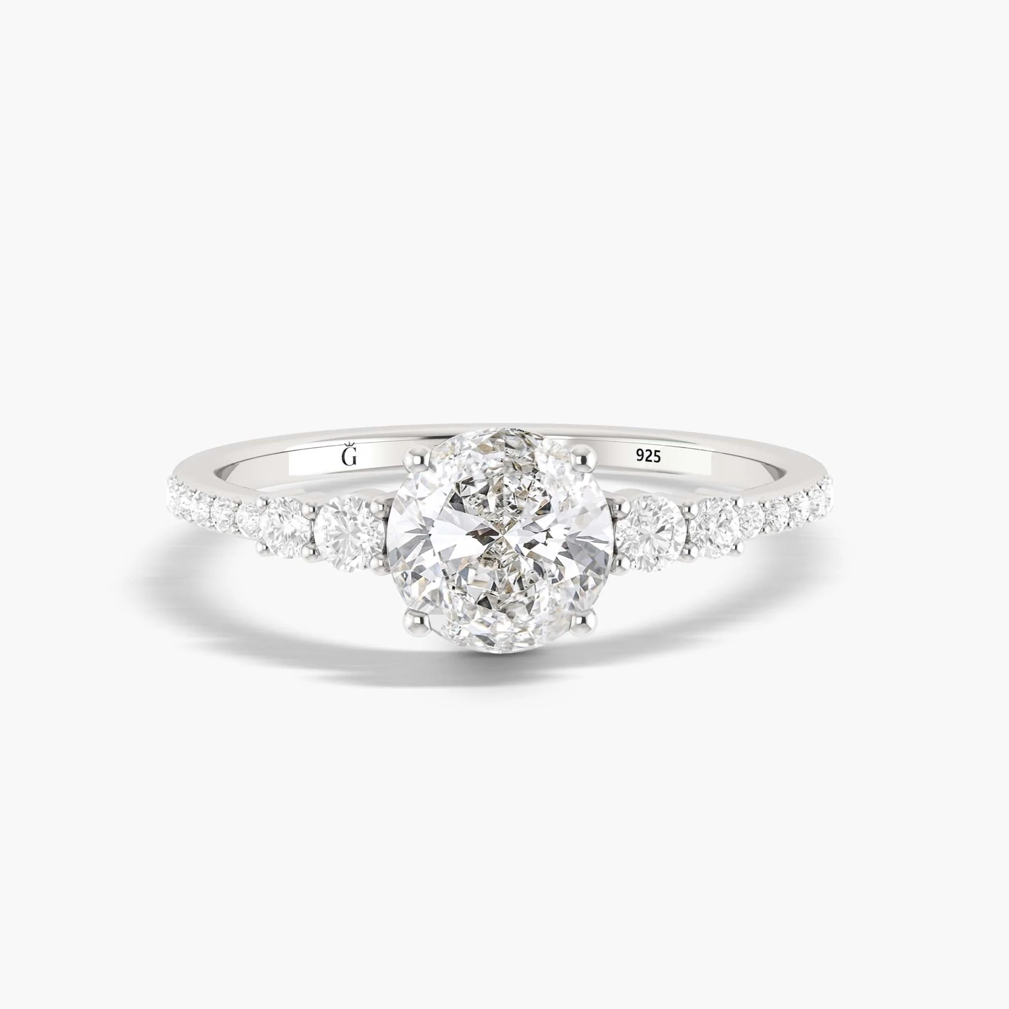 6 MM Vintage Round Cubic Zirconia Gold Vermeil or silver ring - Image 5