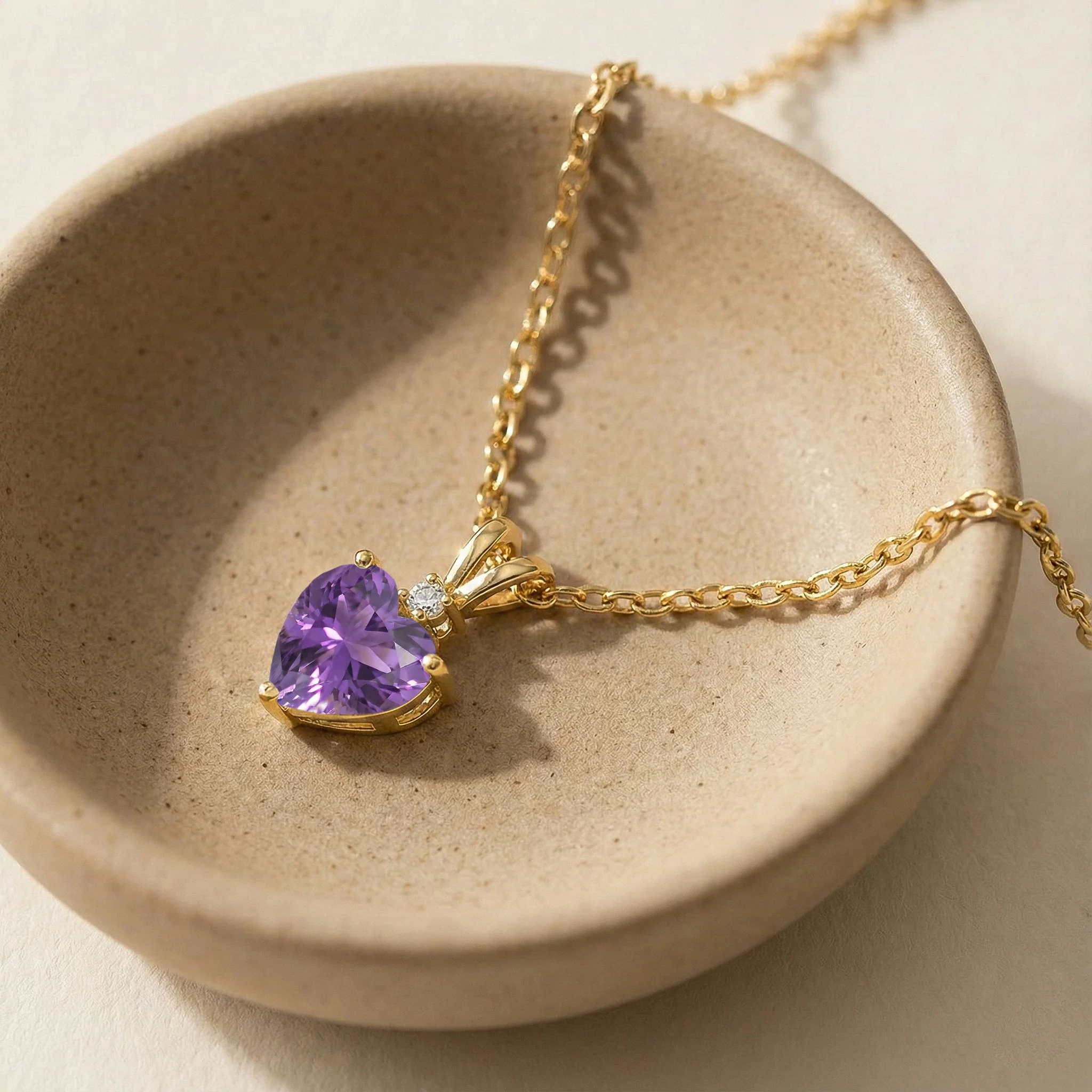 Amethyst Heart Pendant Necklace in 925 Sterling Silver 1.5ct - Image 14