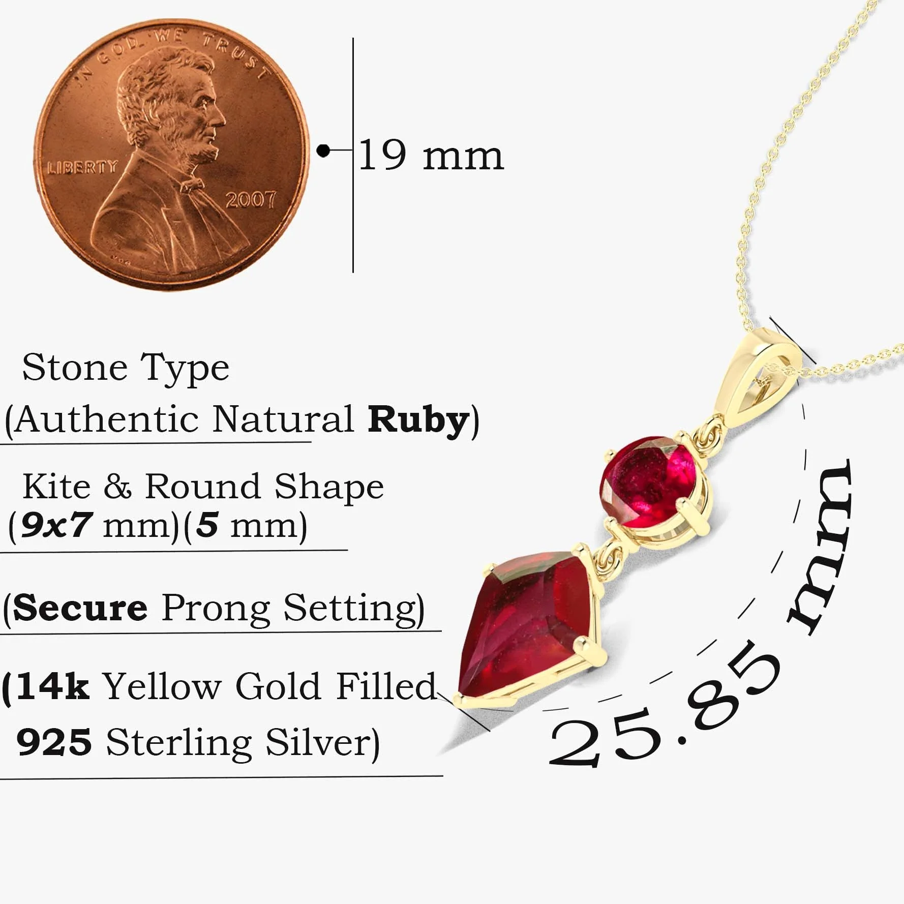 Authentic Natural Red Rose Beautiful kite ruby pendant Necklace - Image 4