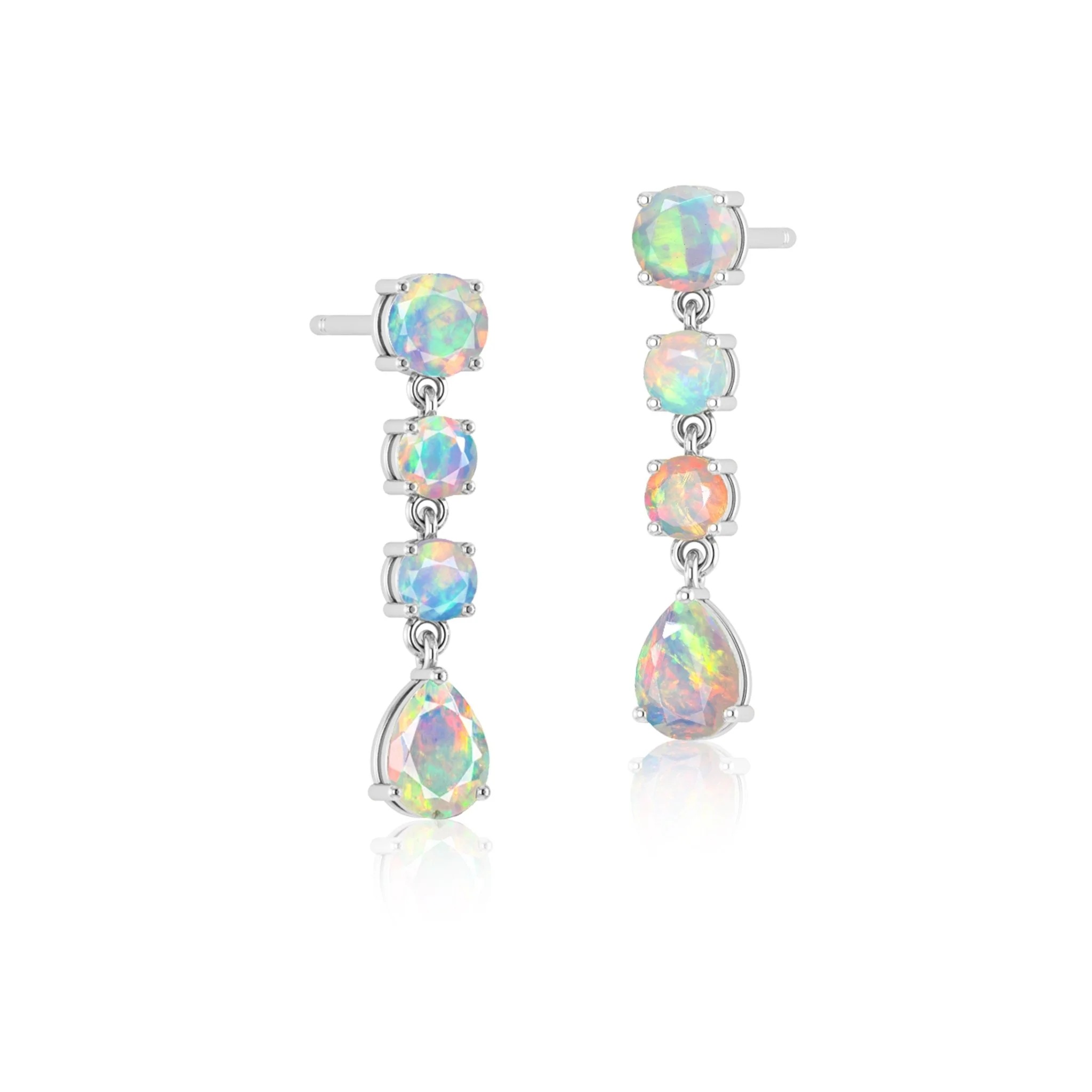 Blue Fire Opal Stone Stud Earring - Image 5
