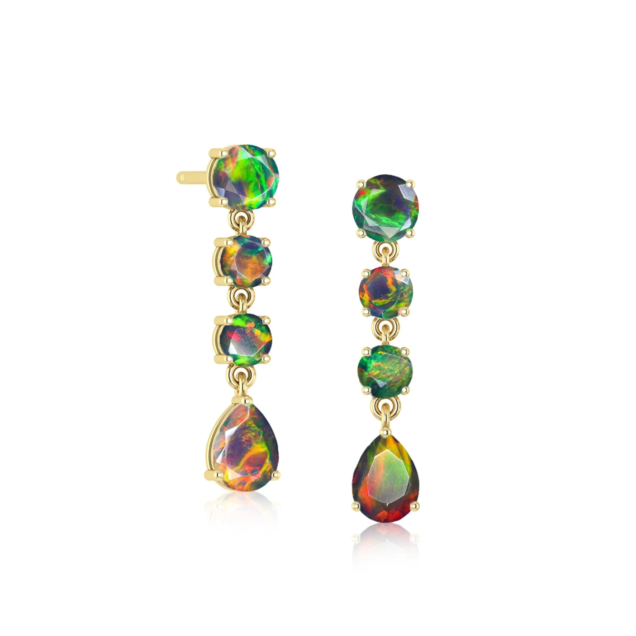 Blue Fire Opal Stone Stud Earring - Image 7