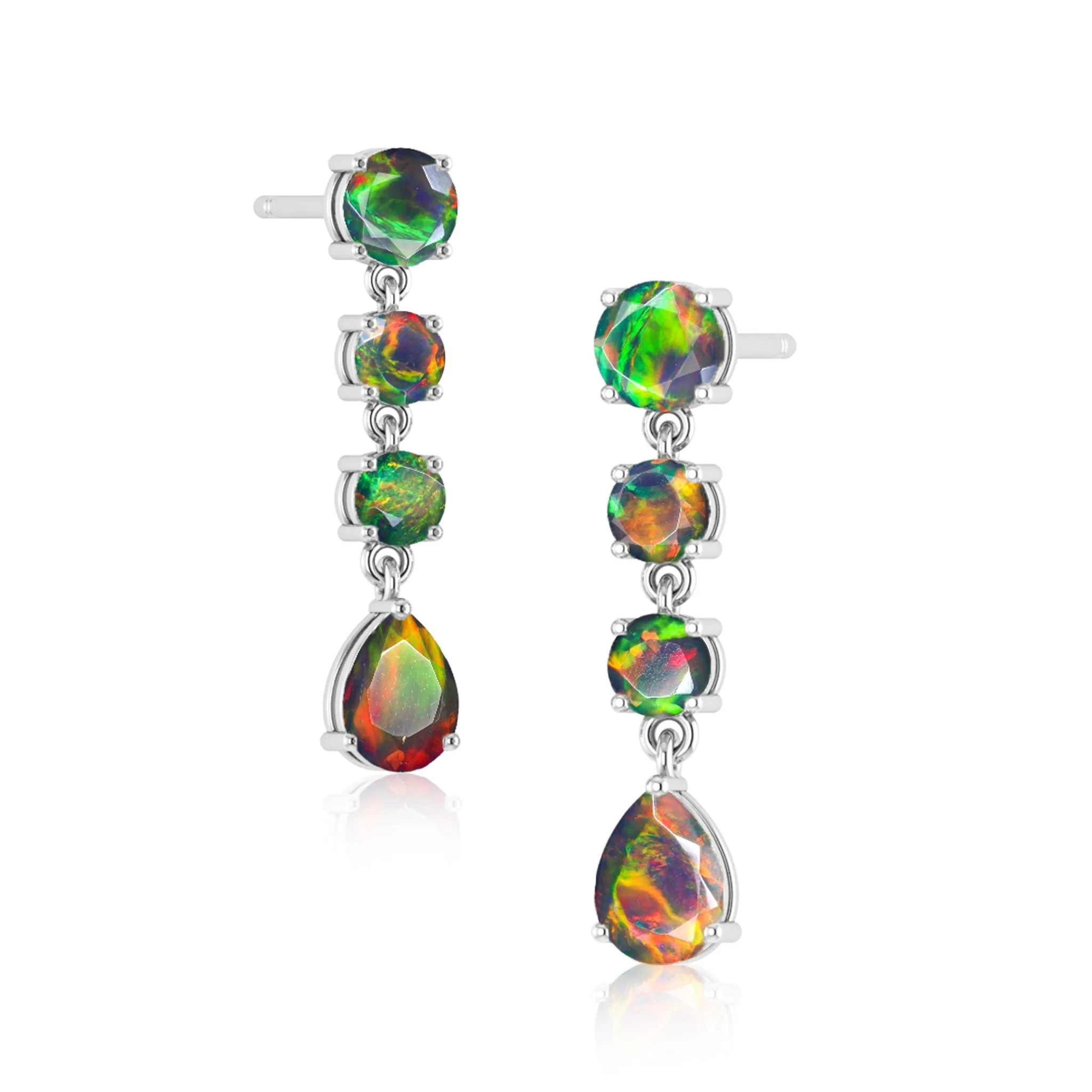 Blue Fire Opal Stone Stud Earring - Image 8