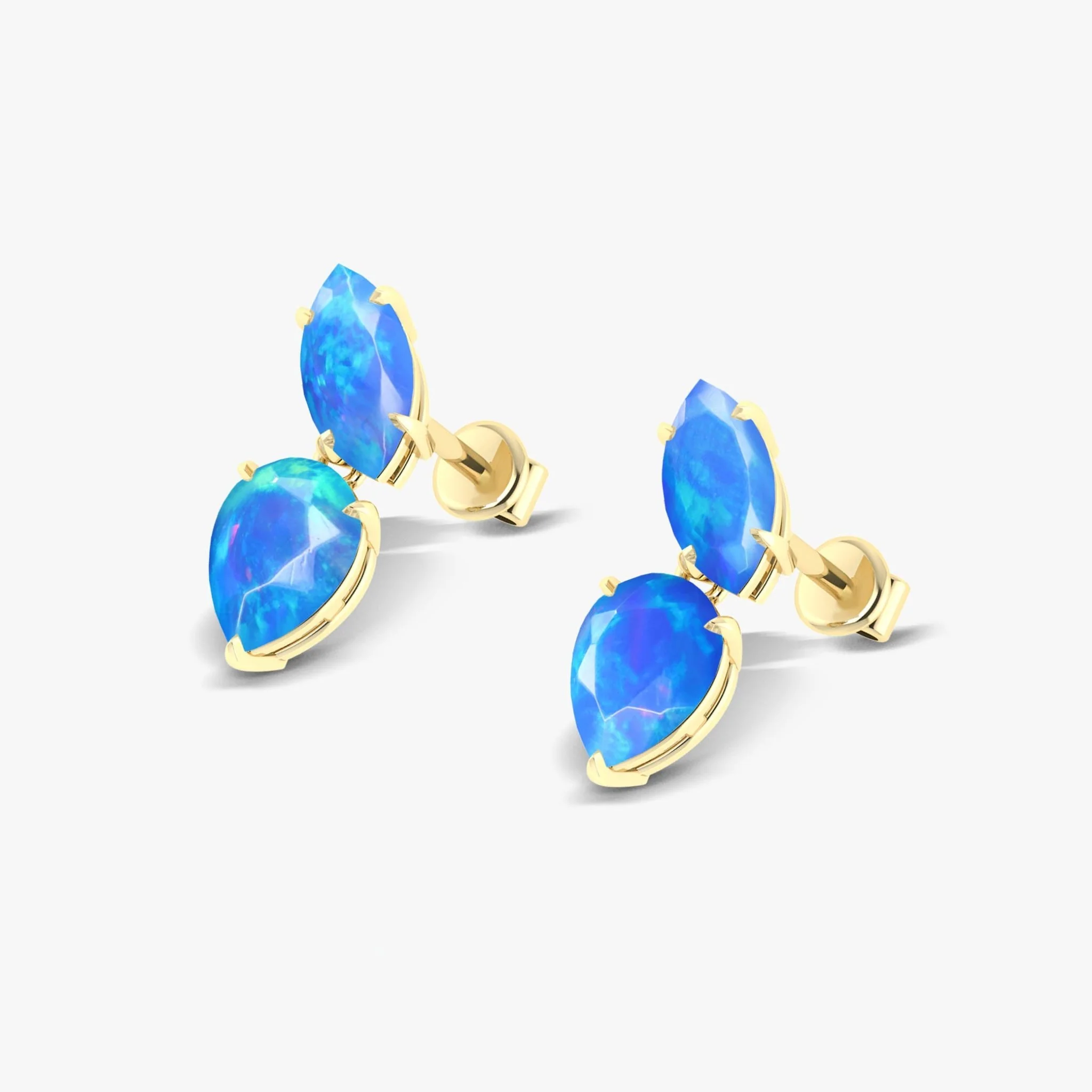 Blue Opal Stud Earring - Image 5