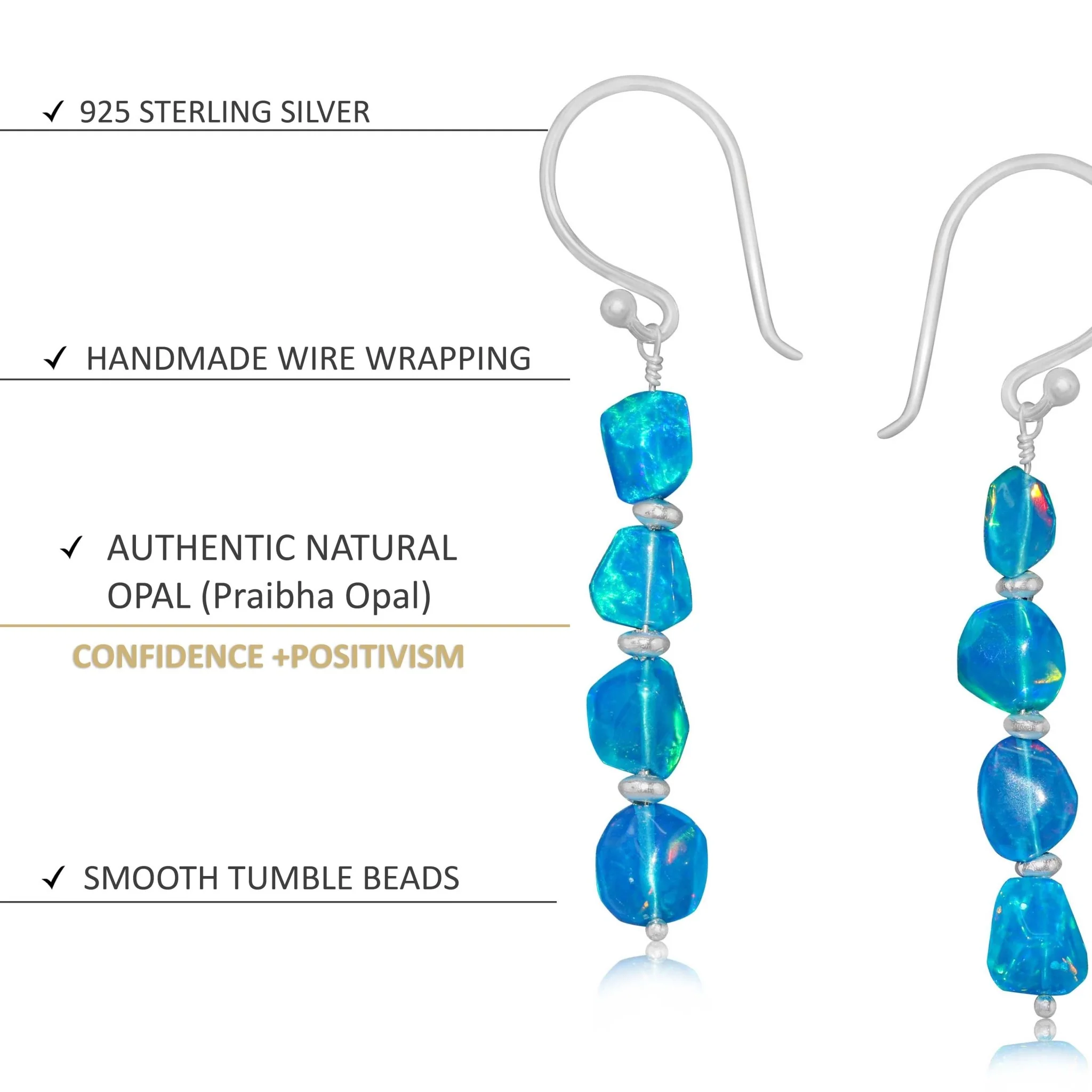 buy sterling silver paraiba opal earrings - Image 3