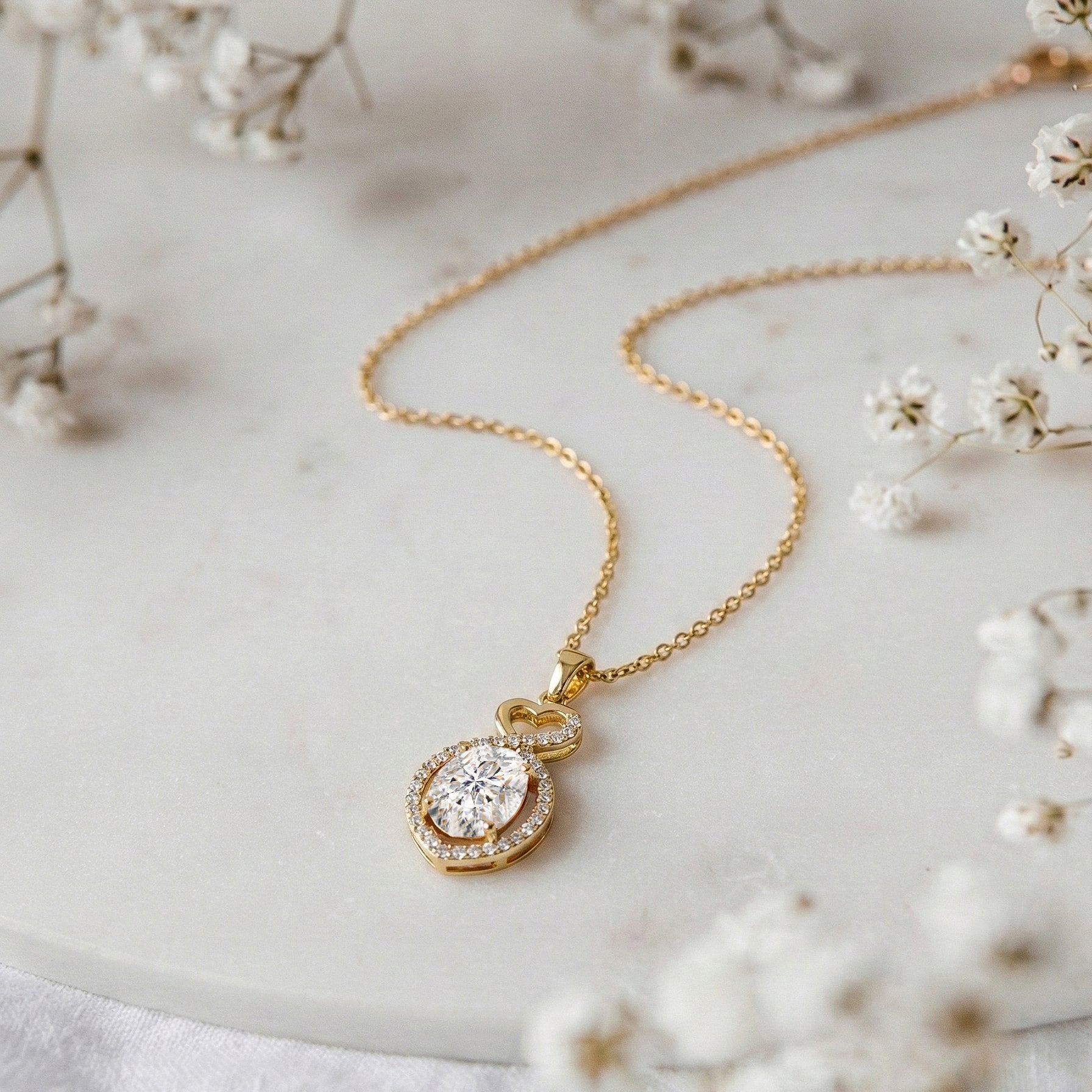 Cubic Zirconia Oval Infinity Twist Heart Pendant Necklace in 925 Sterling Silver 1.2ct - Image 10