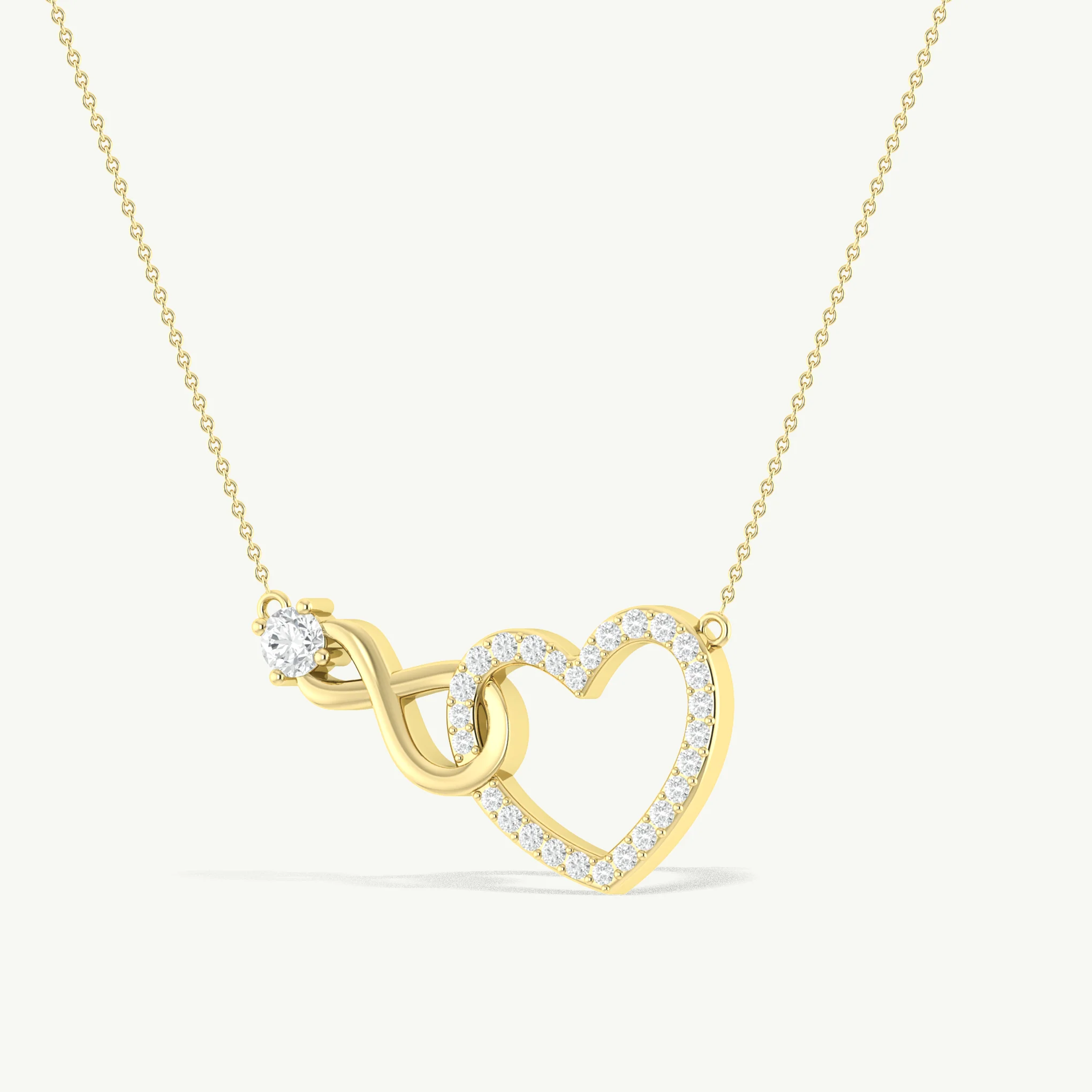 Cubic Zirconia Round Infinity Heart Pendant Necklace in 925 Sterling Silver - Image 3