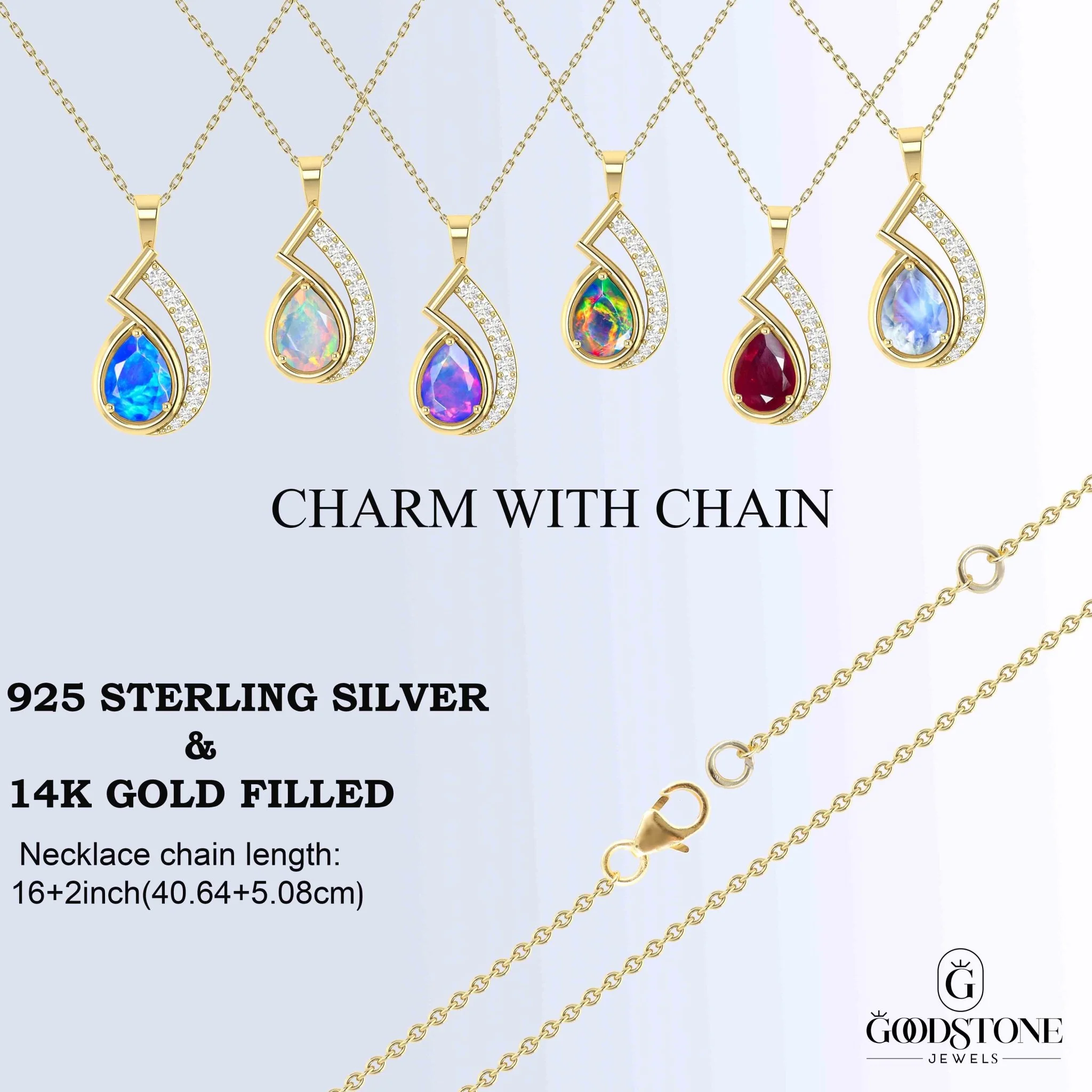 Blue Opal Dual Heart Pendant - Image 6