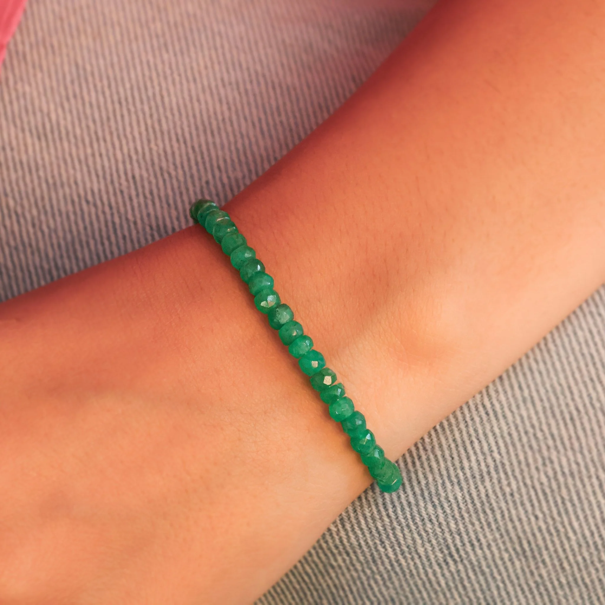 Grace in Green Emerald Beaded Bracelet - Image 3