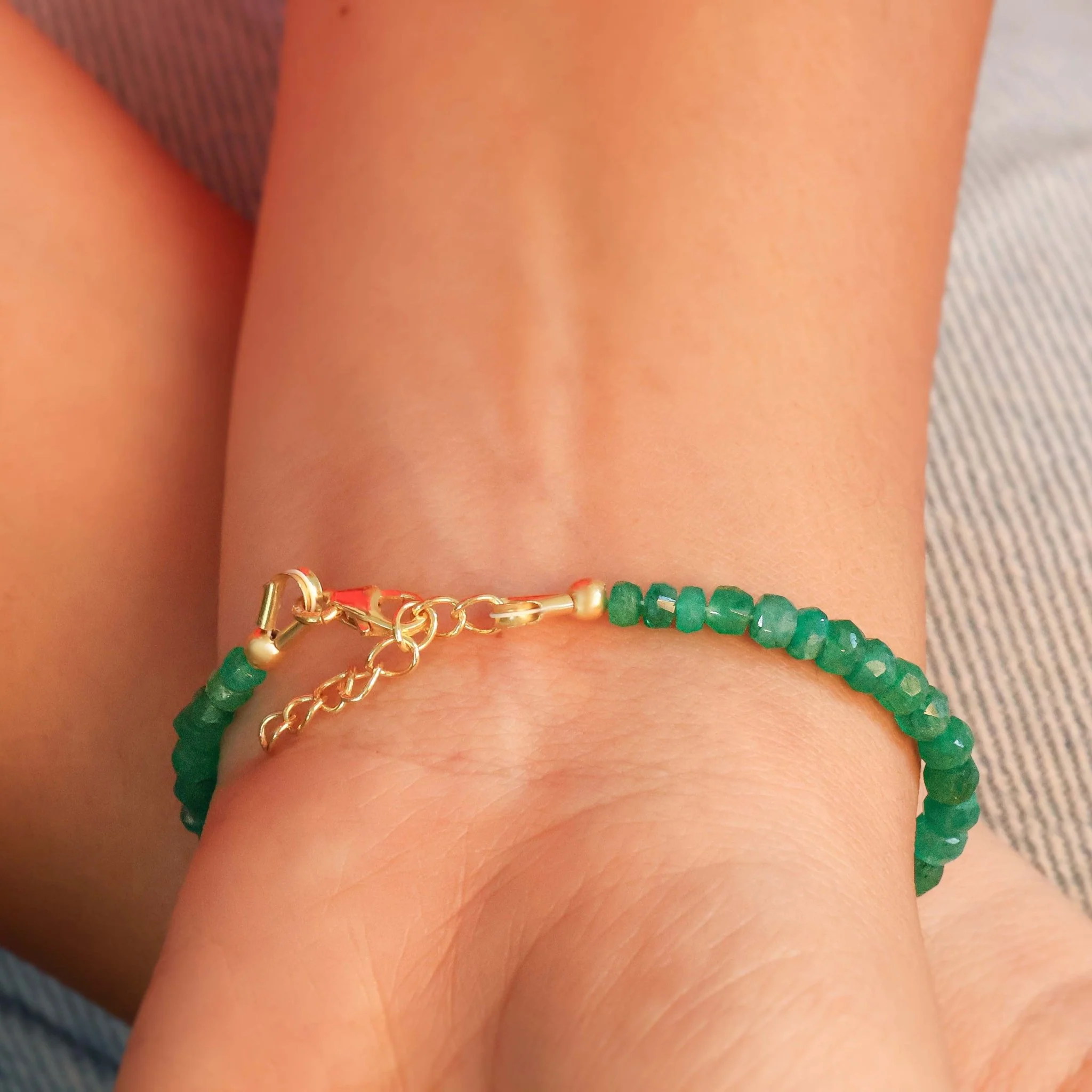 Grace in Green Emerald Beaded Bracelet - Image 4
