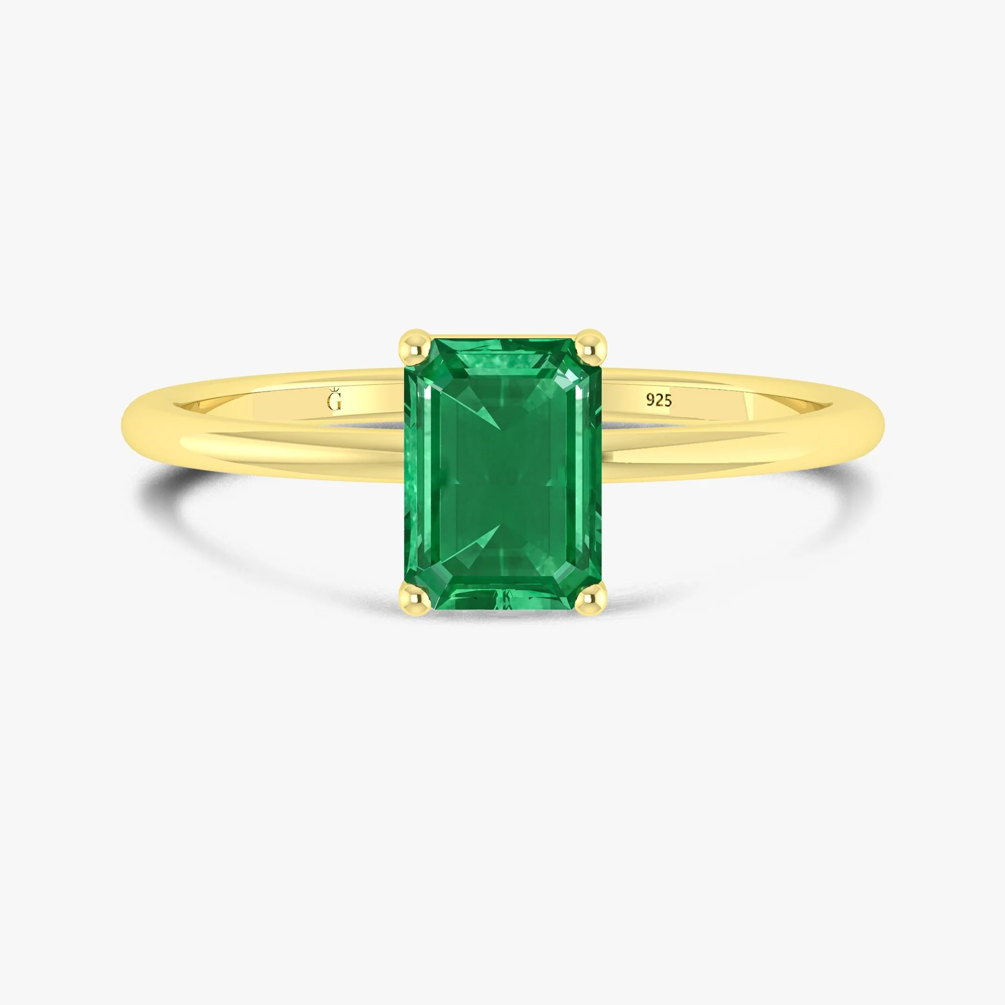 Green Emerald Faceted Cut Gemstone Ring - Image 8