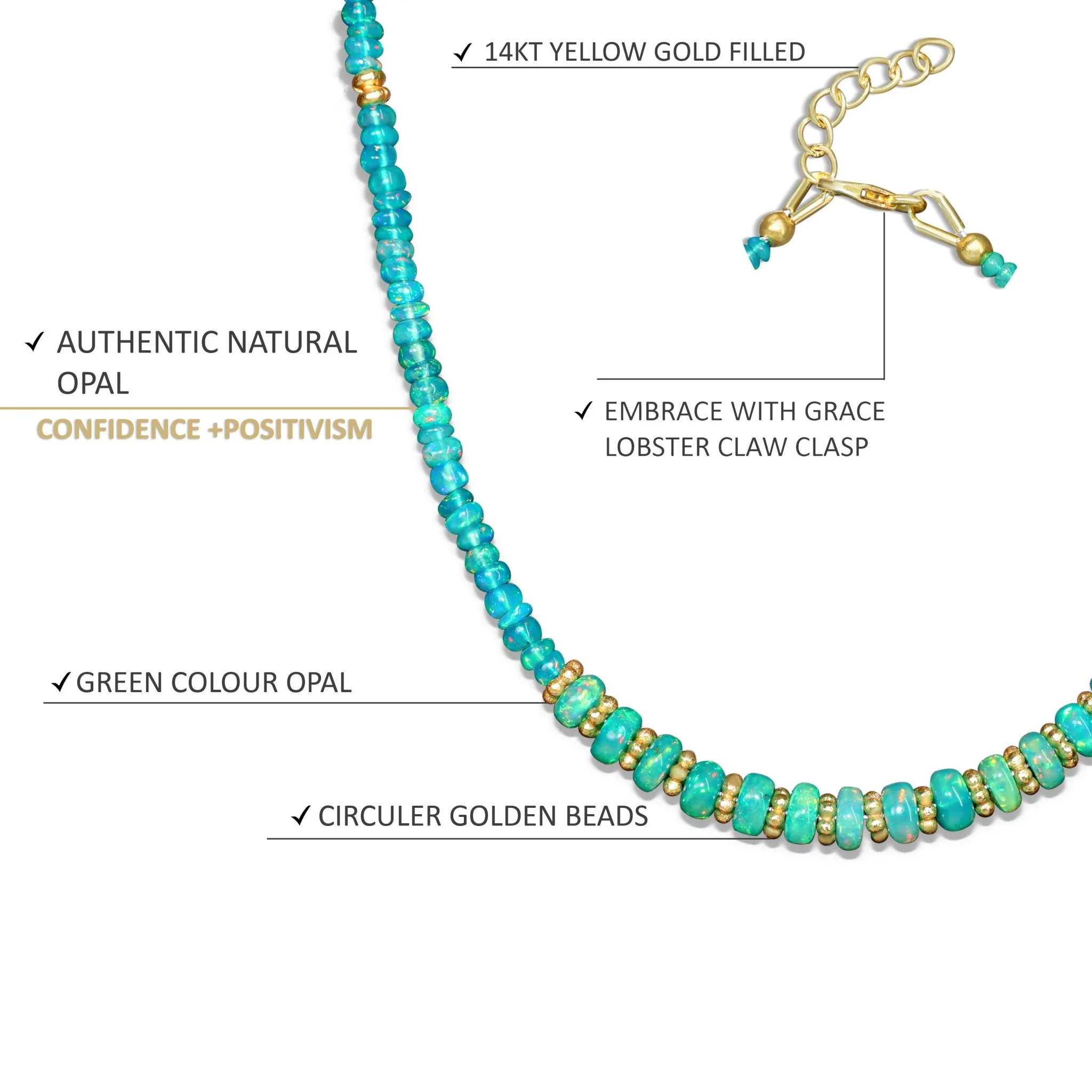 Green opal Rondelle beaded Necklace, Paraiba opal Bead Necklace, 16 to 24 Inch - Image 5