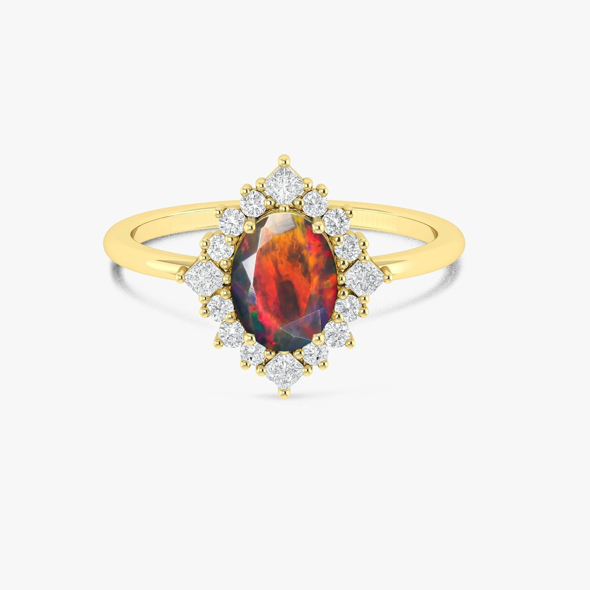 Lavender Natural Fire Faceted Ethiopian Opal Ring - Image 9