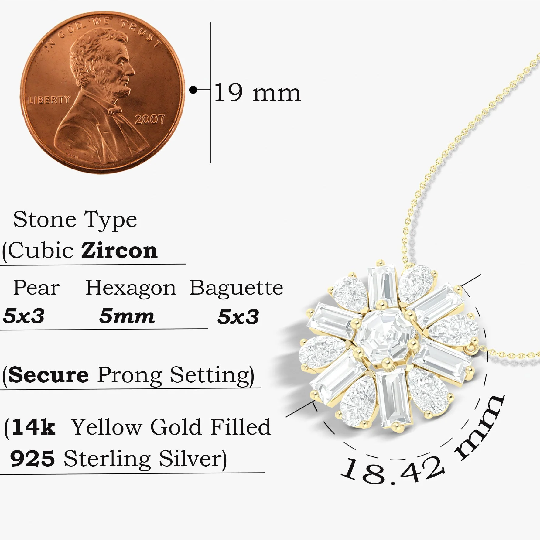 Luxurious Zircon Simulated diamond round Pendant necklace - Image 4