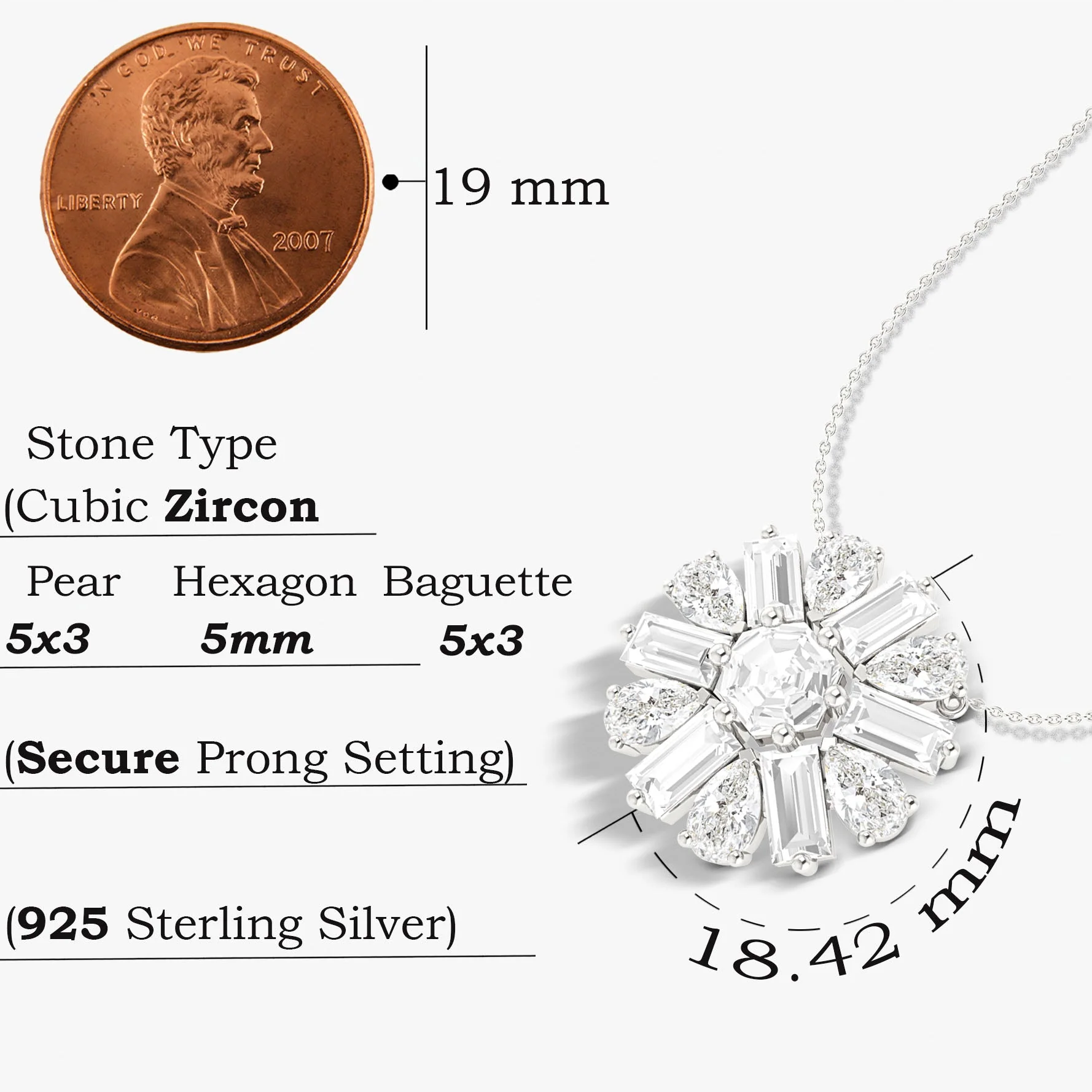 Luxurious Zircon Simulated diamond round Pendant necklace - Image 8