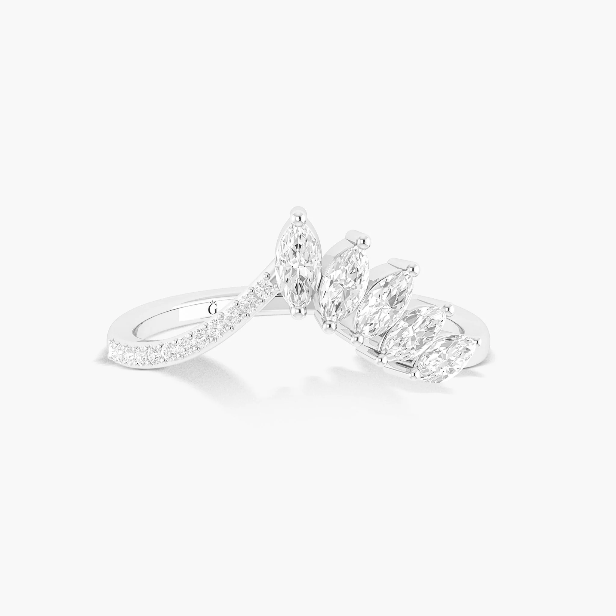 Marquise shape 4 Cubic Zirconia Handcrafted ring - Image 3