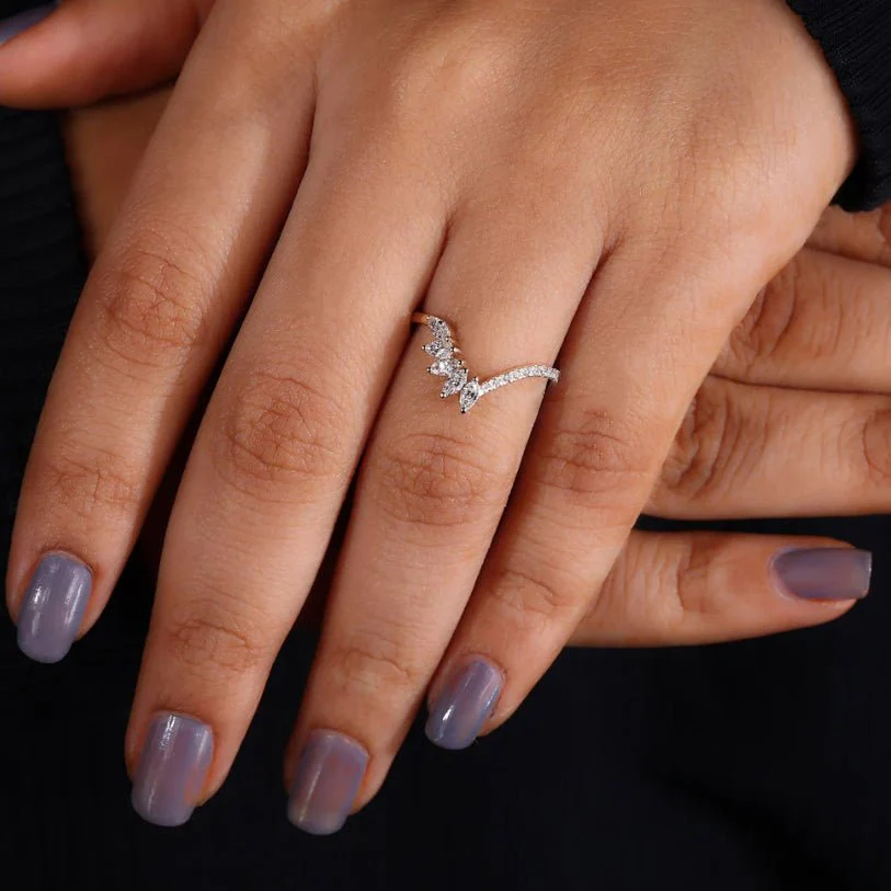 Marquise shape 4 Cubic Zirconia Handcrafted ring - Image 8