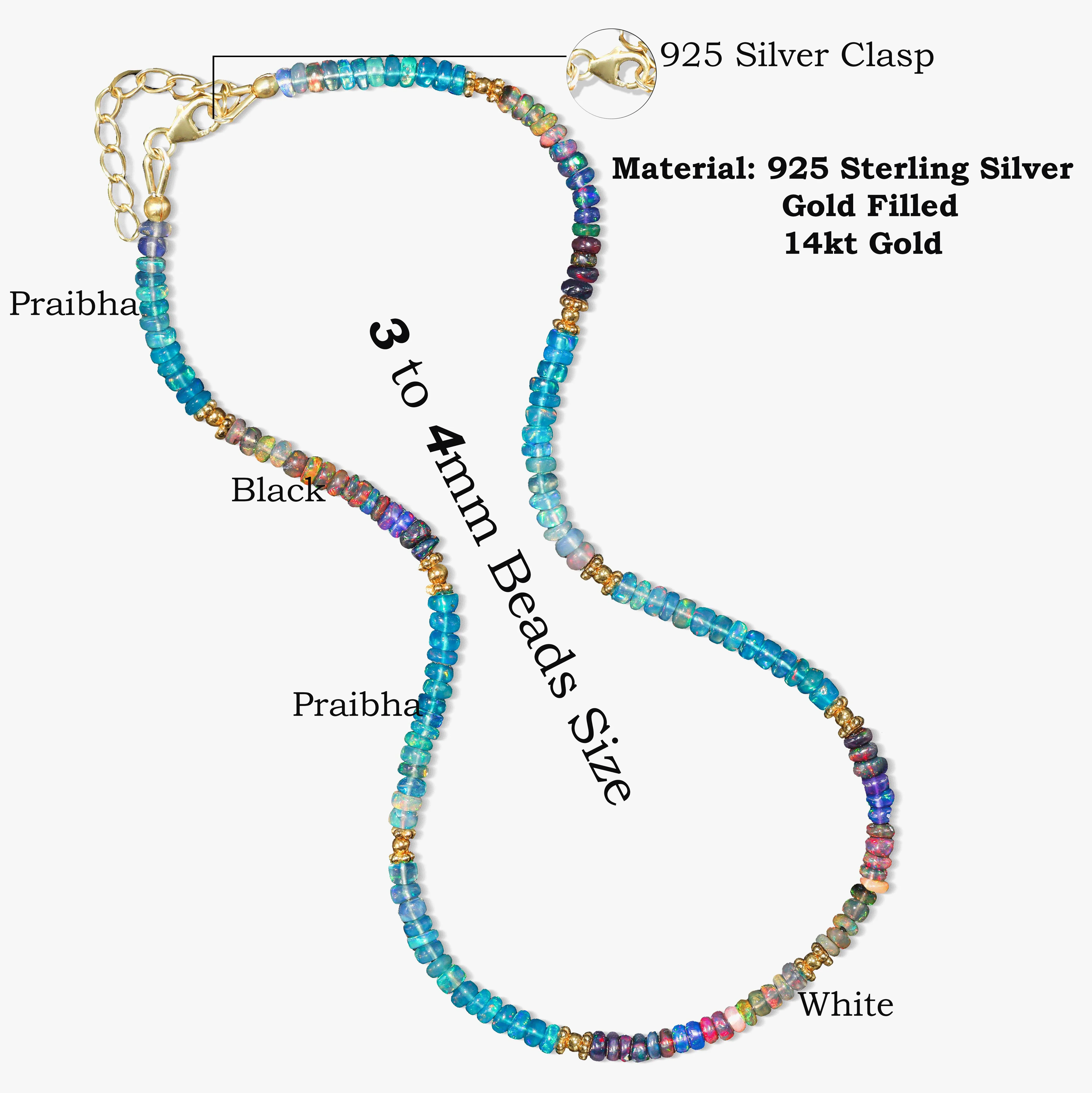 Natural Fire Multi Opal Beaded Necklace - Image 6