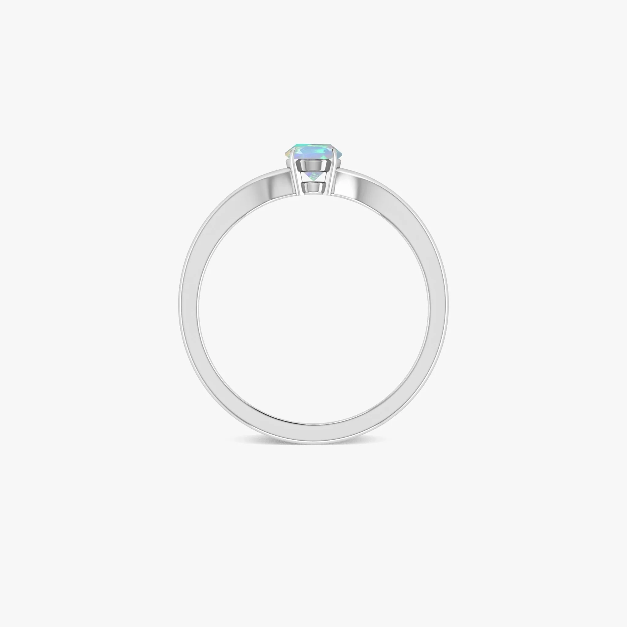 Natural Fire Oval Faceted Opal Ring - Image 3