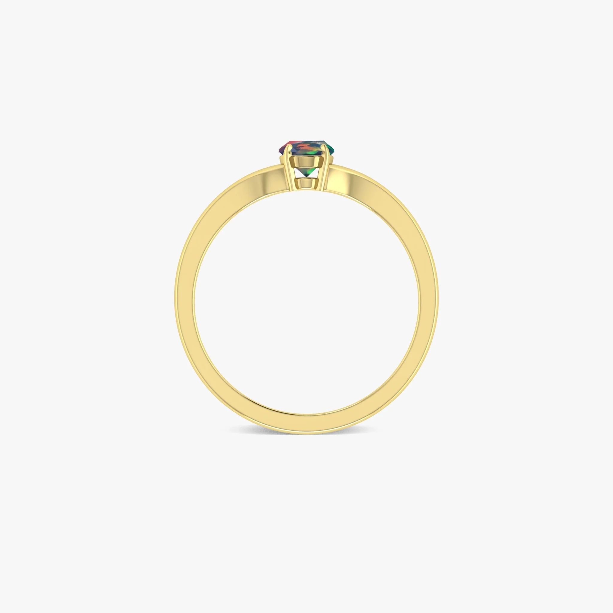 Natural Fire Oval Faceted Opal Ring - Image 9