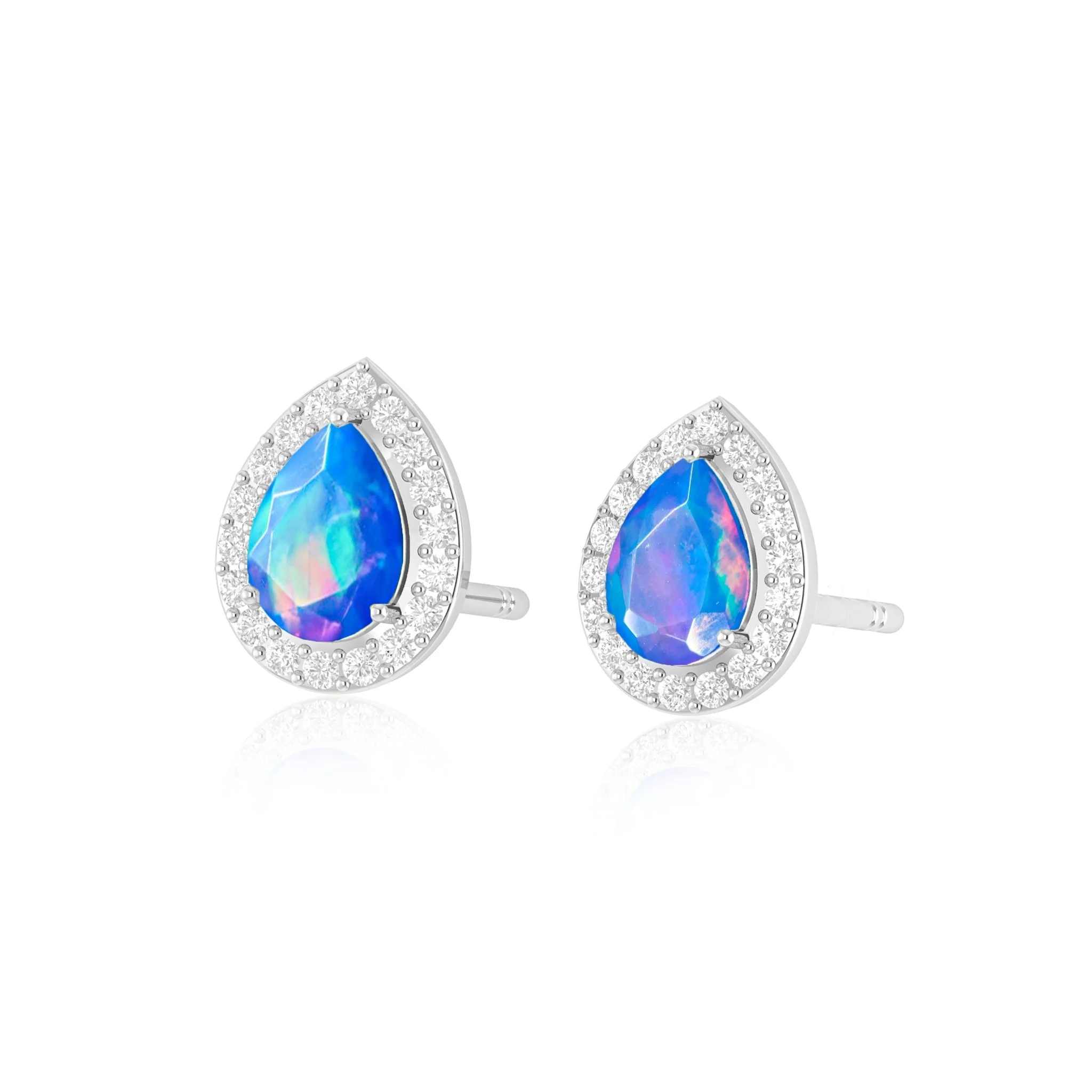 Natural Fire Pear Opal Stud Earring - Image 6