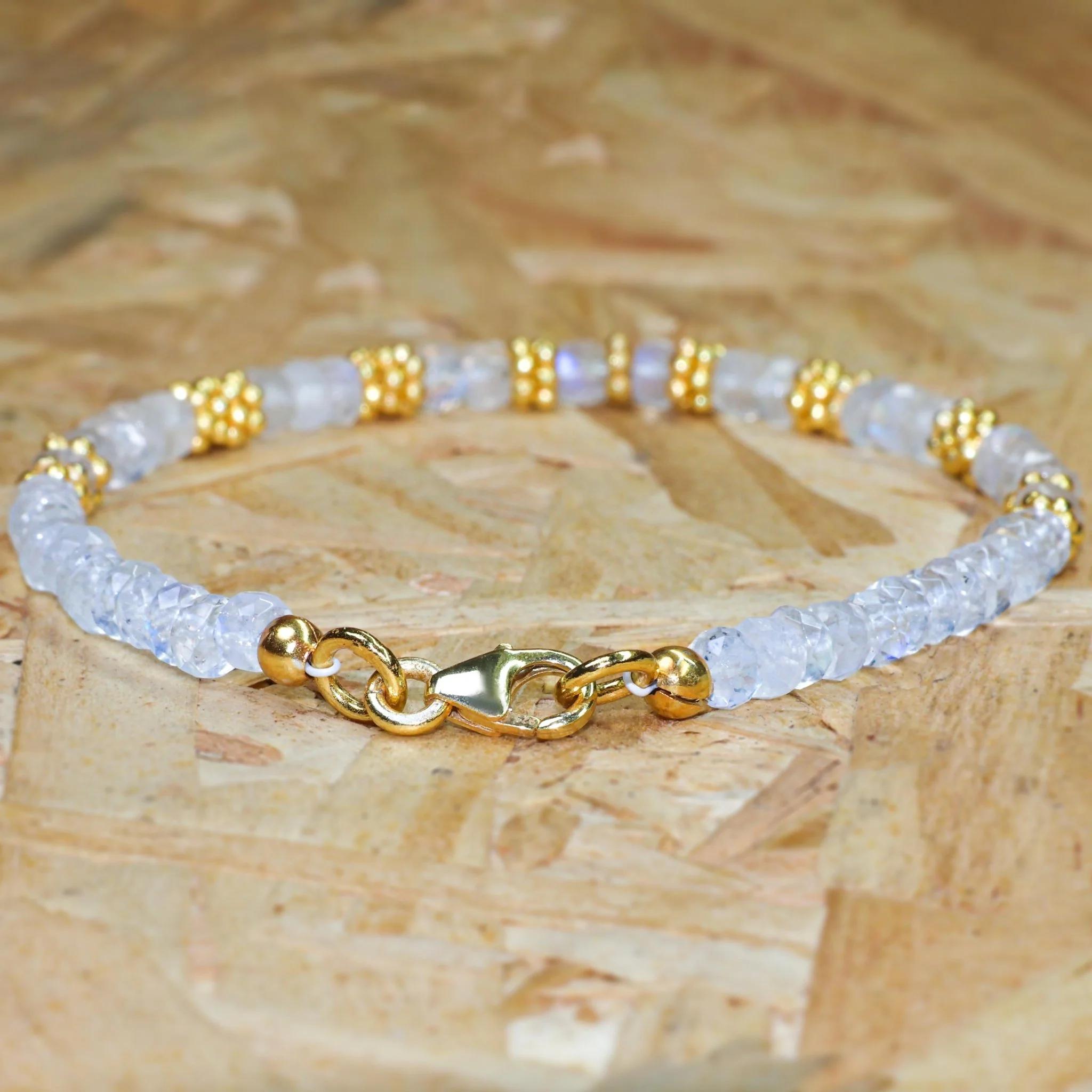 Natural Moonstone Separator Beaded Bracelet - Image 5