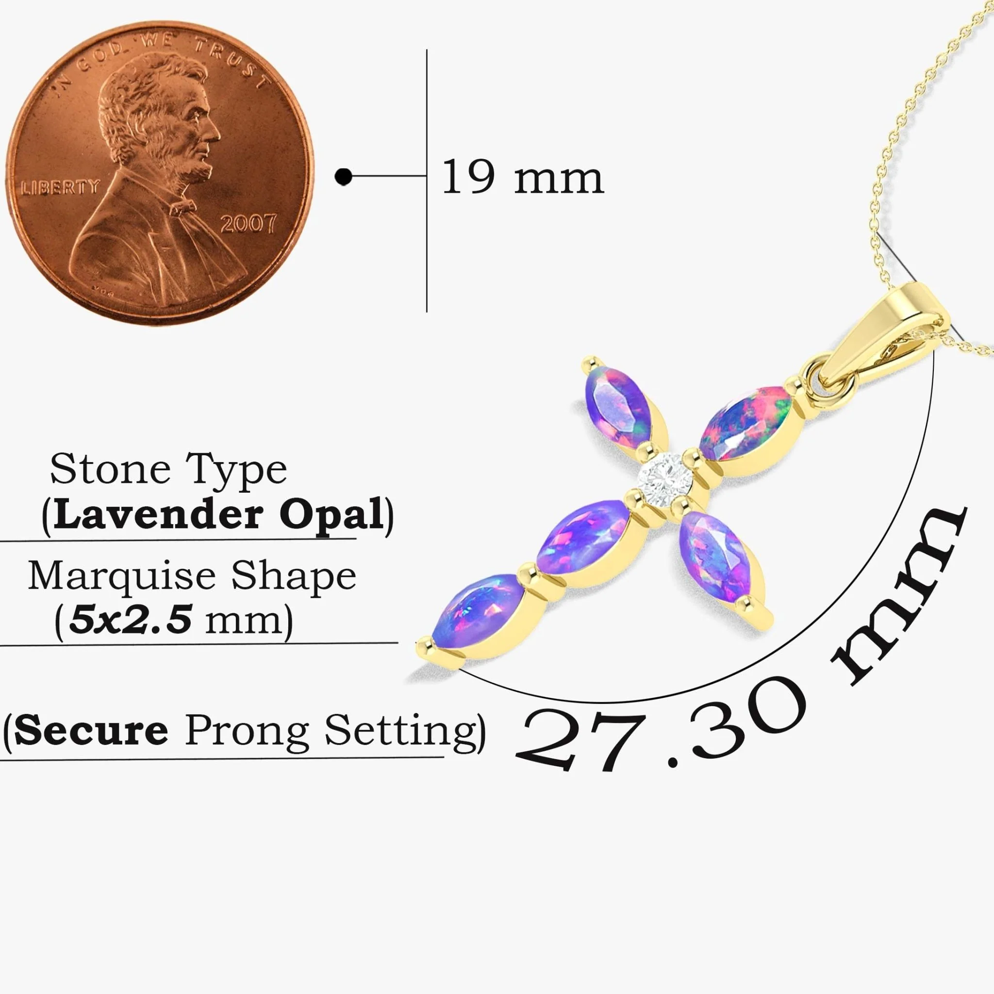 Natural Multi Fire Opal Marquise Shape Gemstone Pendant Necklace - Image 14