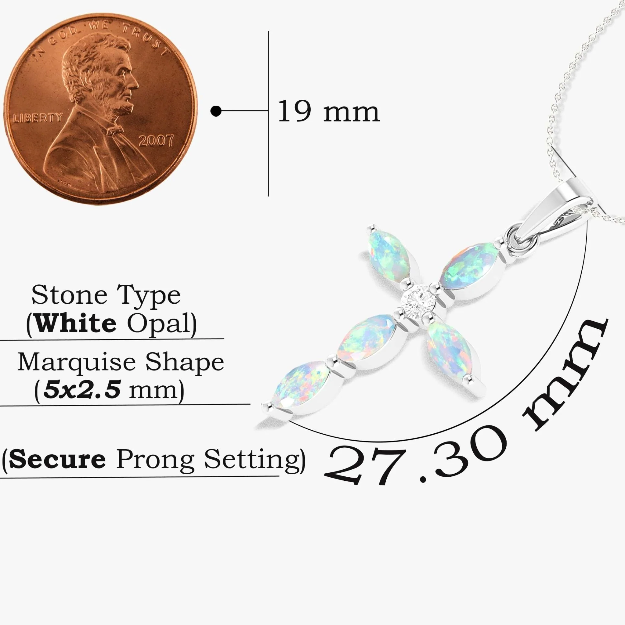 Natural Multi Fire Opal Marquise Shape Gemstone Pendant Necklace - Image 28