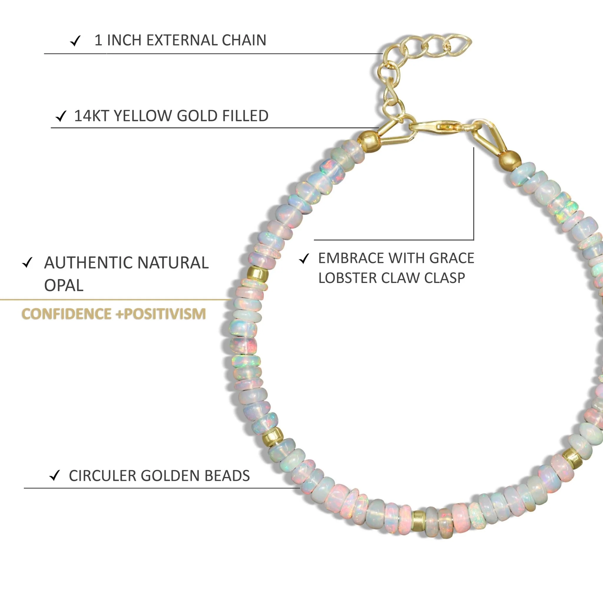 Natural Opal beaded Bracelet for Birthday Gift - Image 5