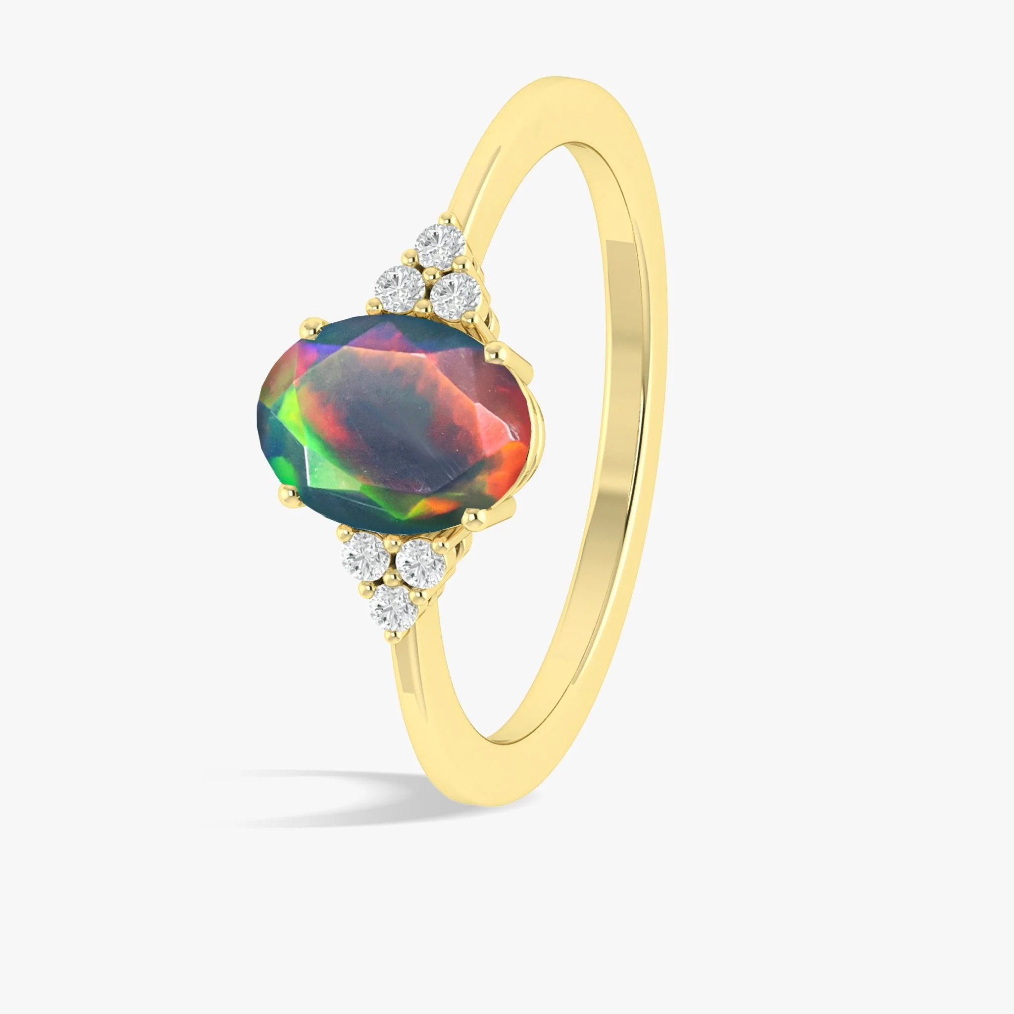 Natural Opal Gemstone Dainty Ring - Image 4