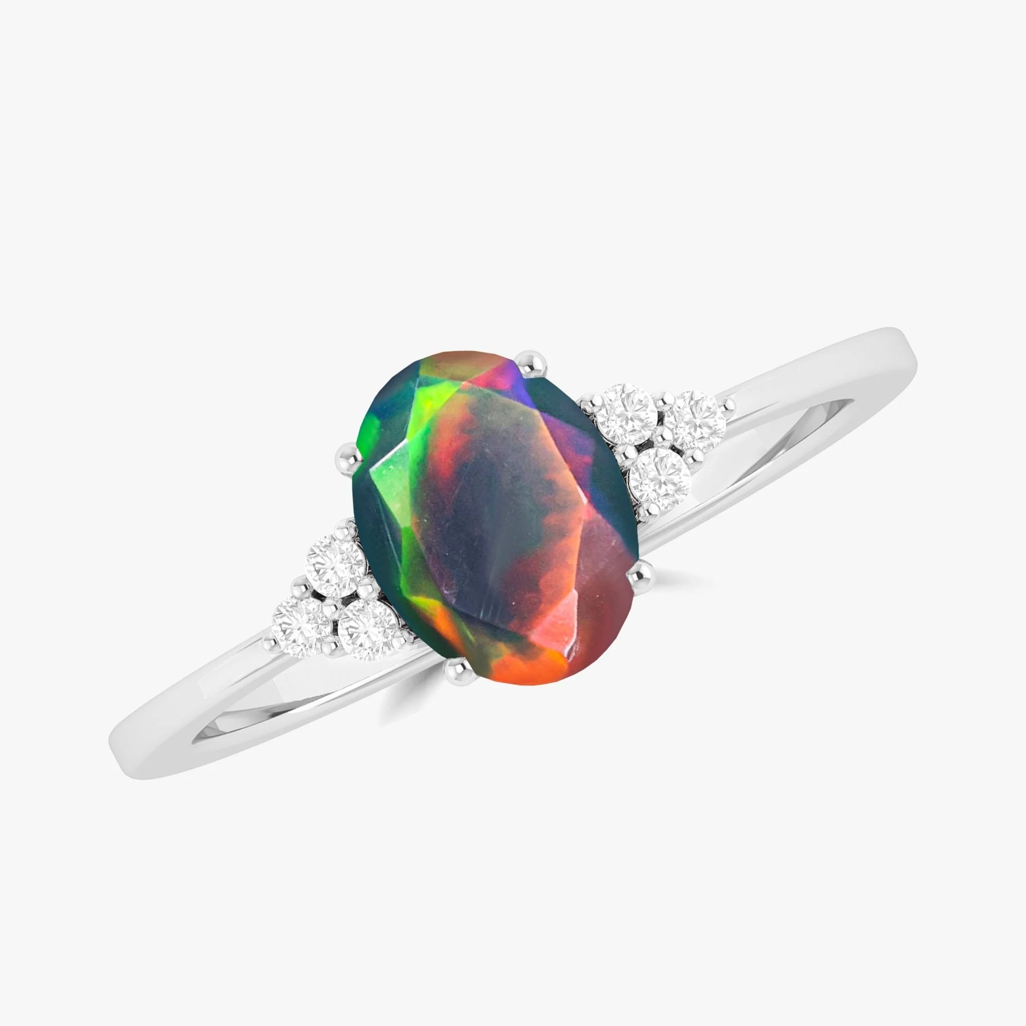Natural Opal Gemstone Dainty Ring - Image 5