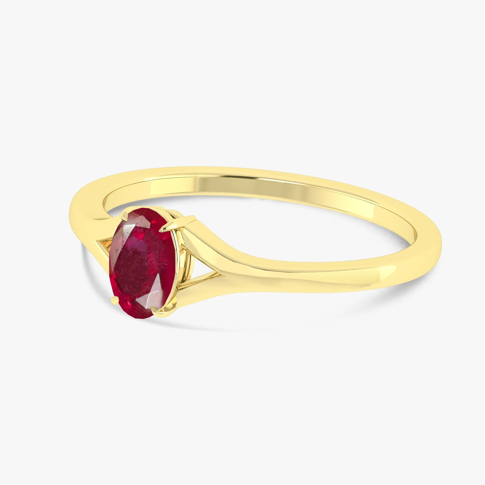 Natural Oval Faceted Red Ruby Ring - Image 5