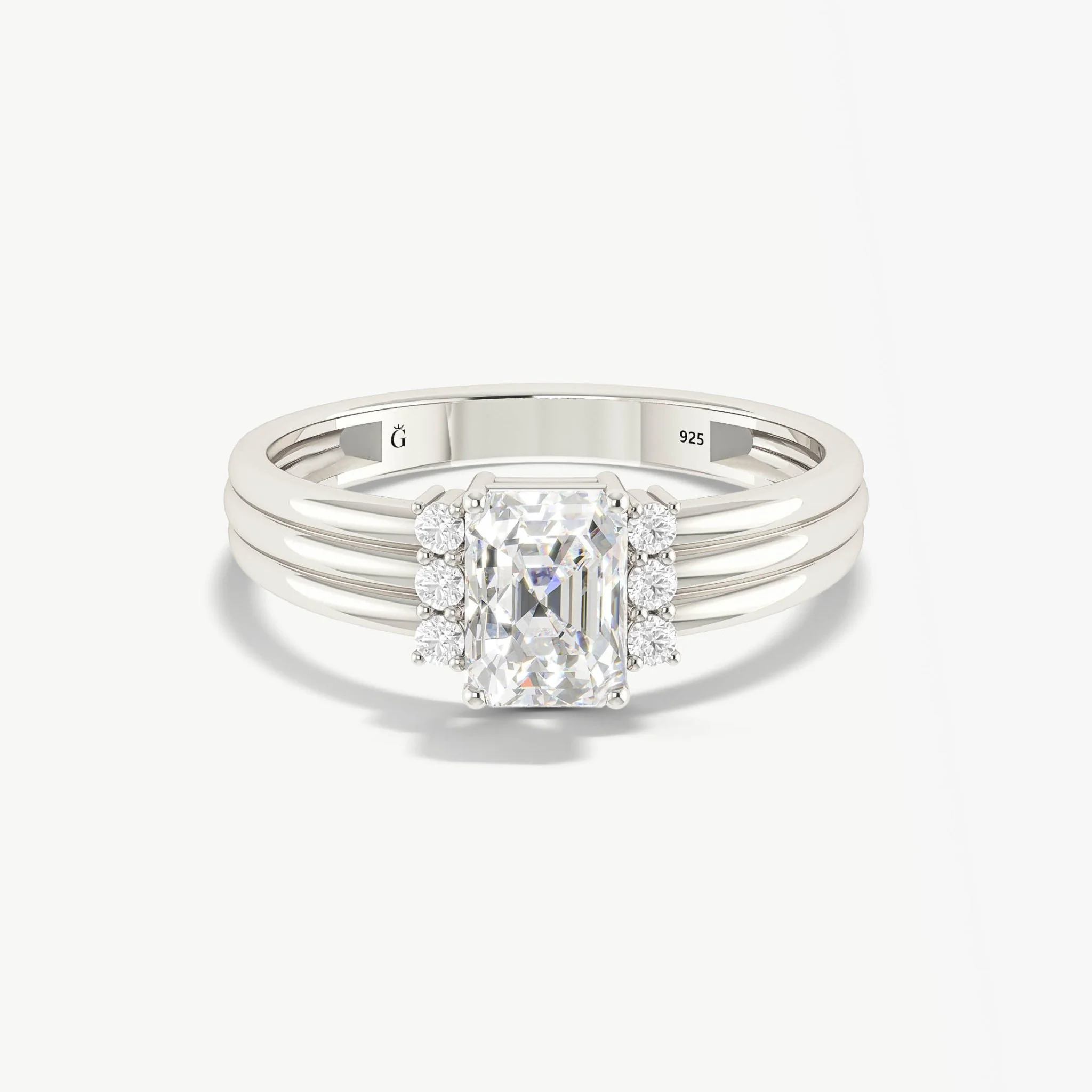 Octagon simulated diamond Zircon Engagement ring - Image 4