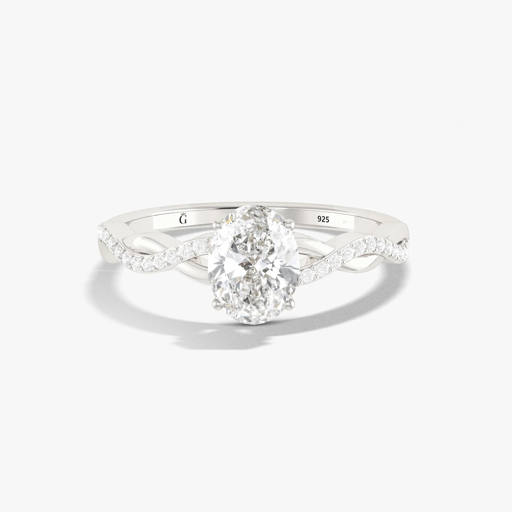 Oval cubic Zirconia Gold statement wedding ring for her - Image 4