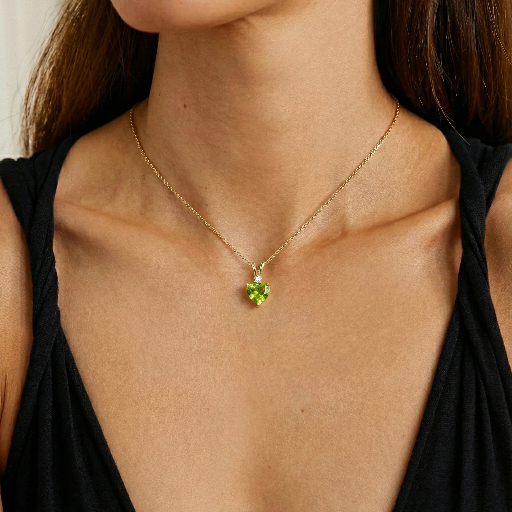 Peridot Heart Pendant Necklace in 925 Sterling Silver 1.5ct - Image 11