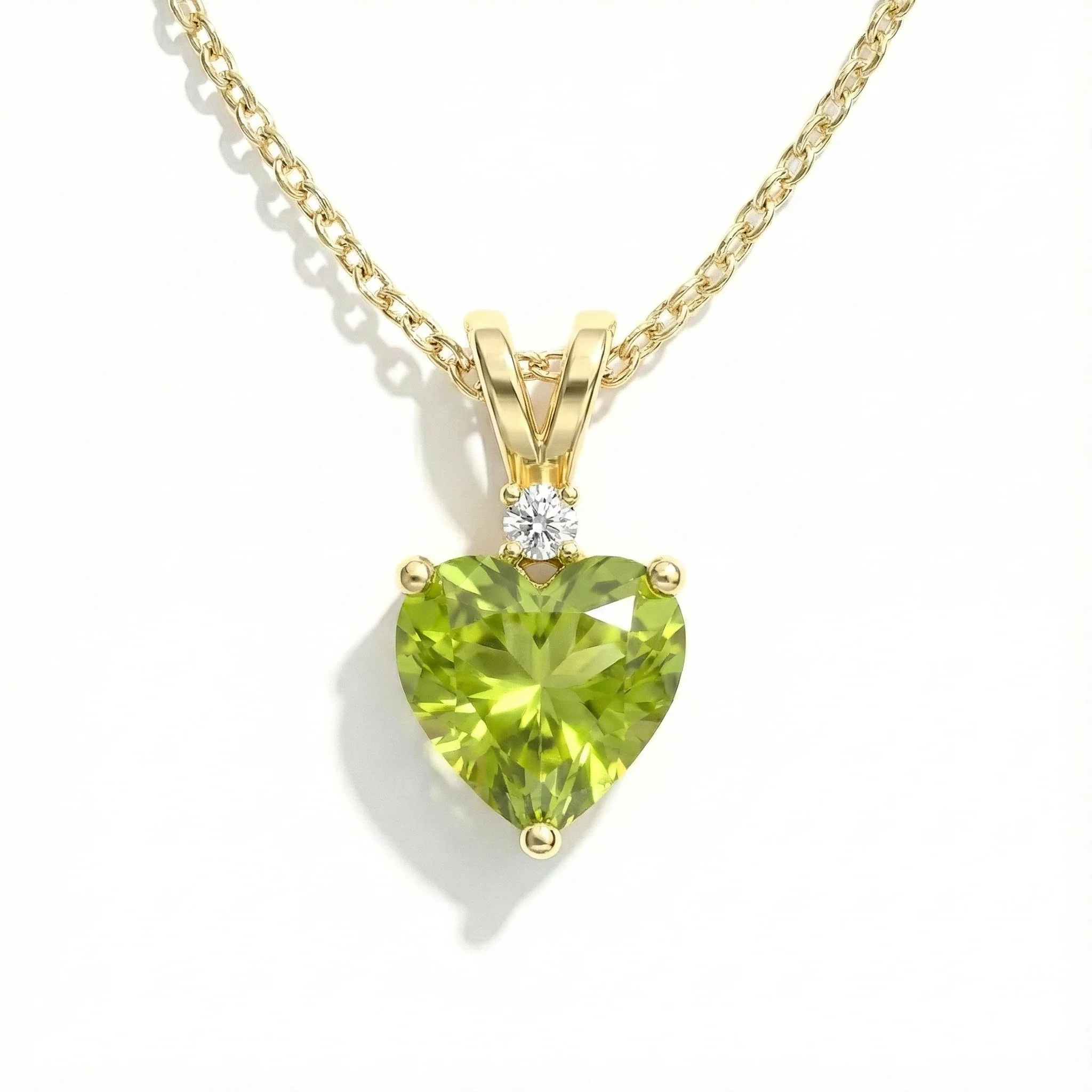 Peridot Heart Pendant Necklace in 925 Sterling Silver 1.5ct - Image 8