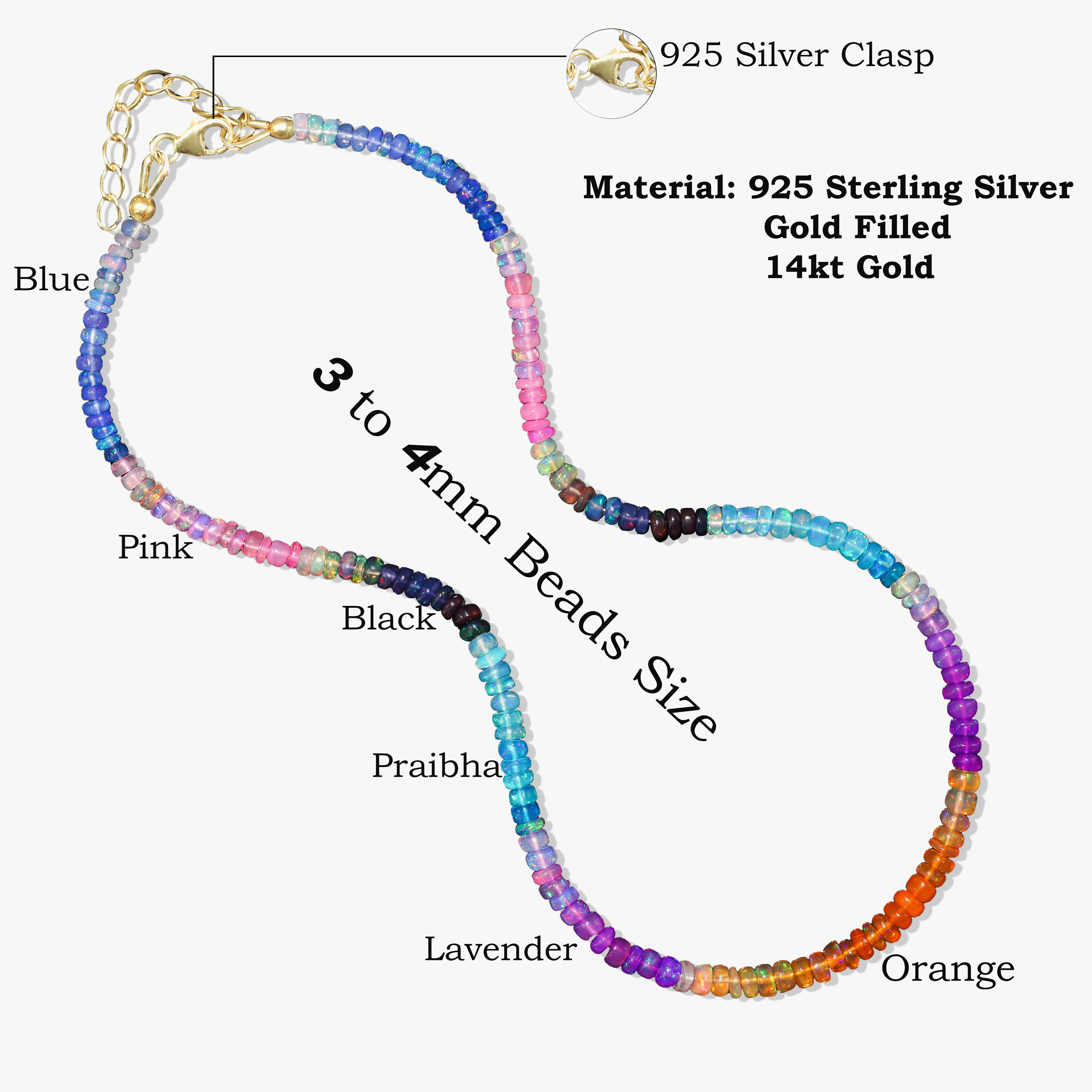 Rainbow Fire Multi Opal Beaded Necklace - Image 6