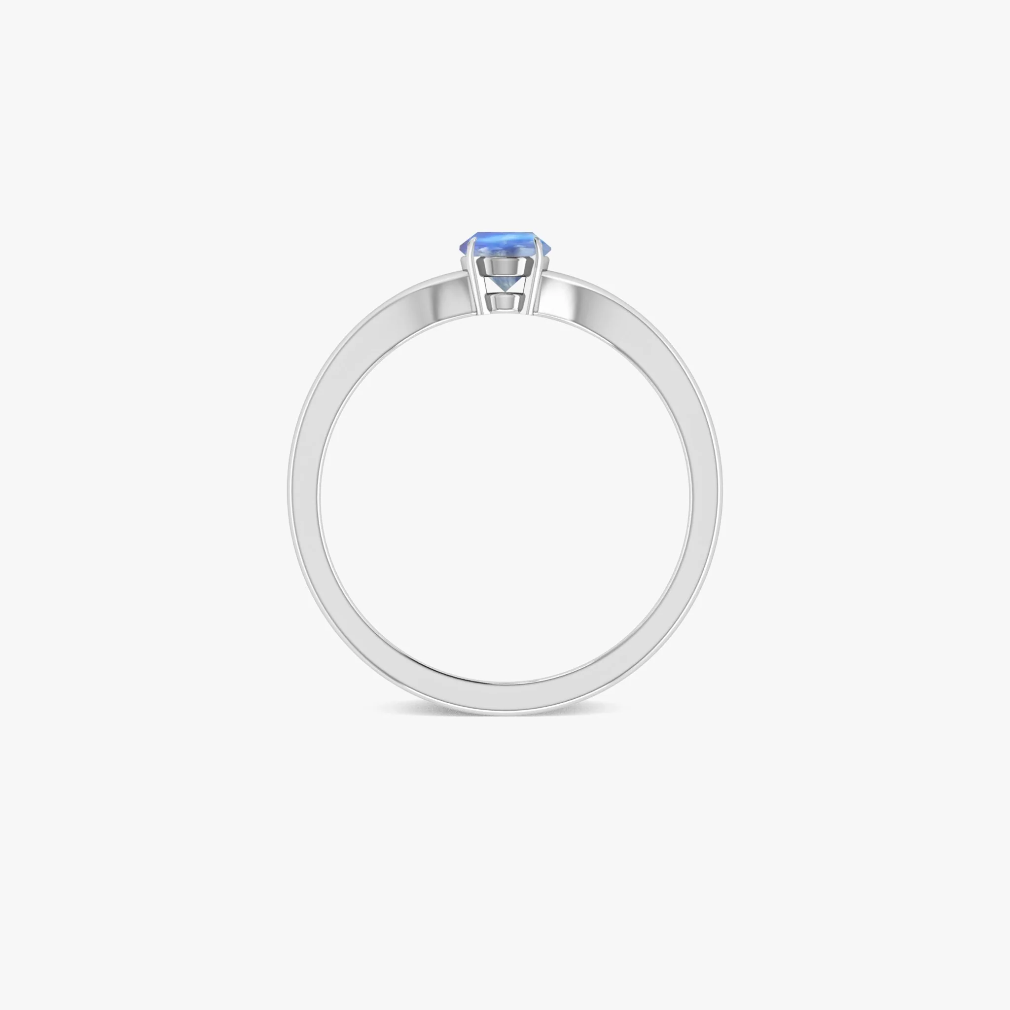 Rainbow Moonstone Oval Faceted Gemstone Ring - Image 4
