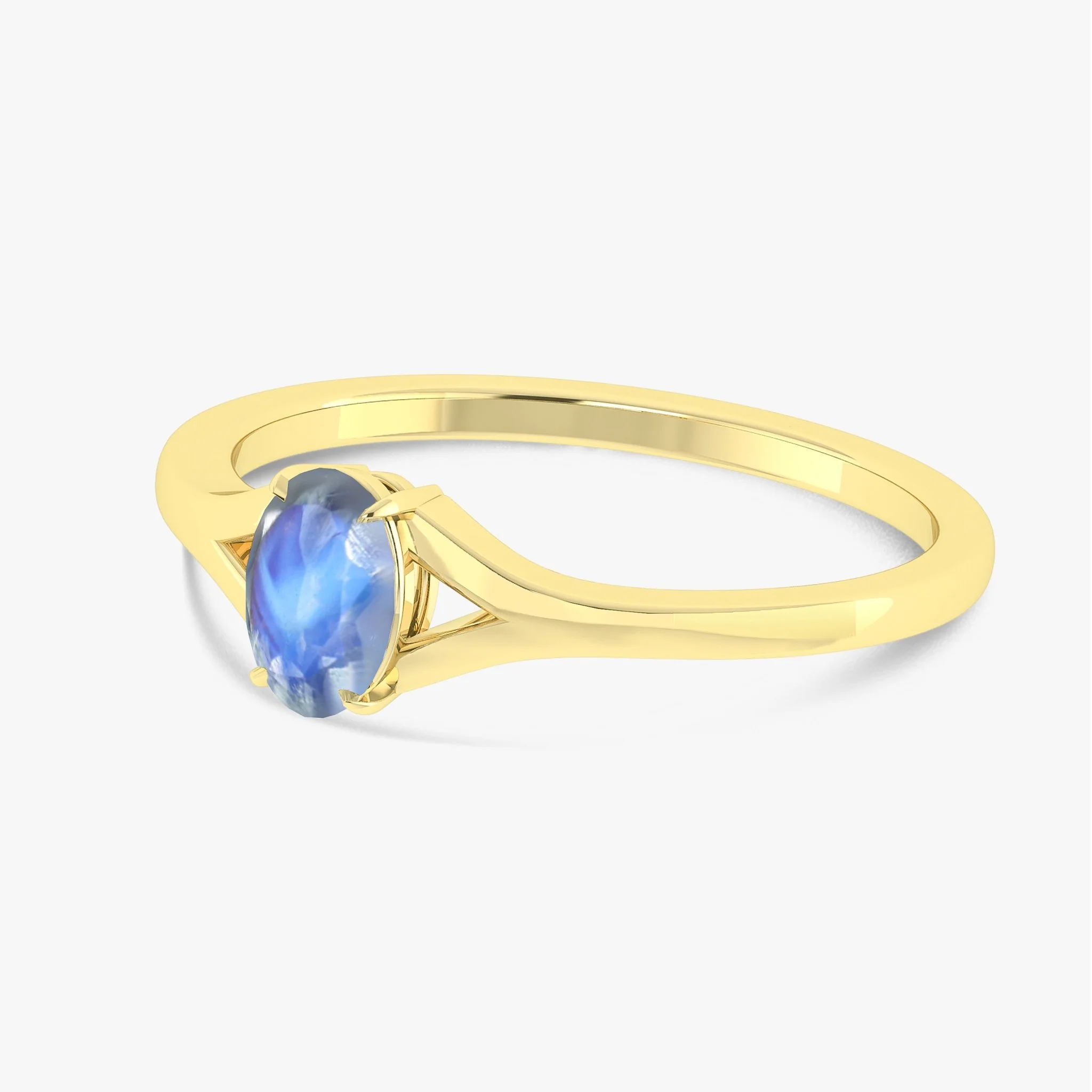 Rainbow Moonstone Oval Faceted Gemstone Ring - Image 8