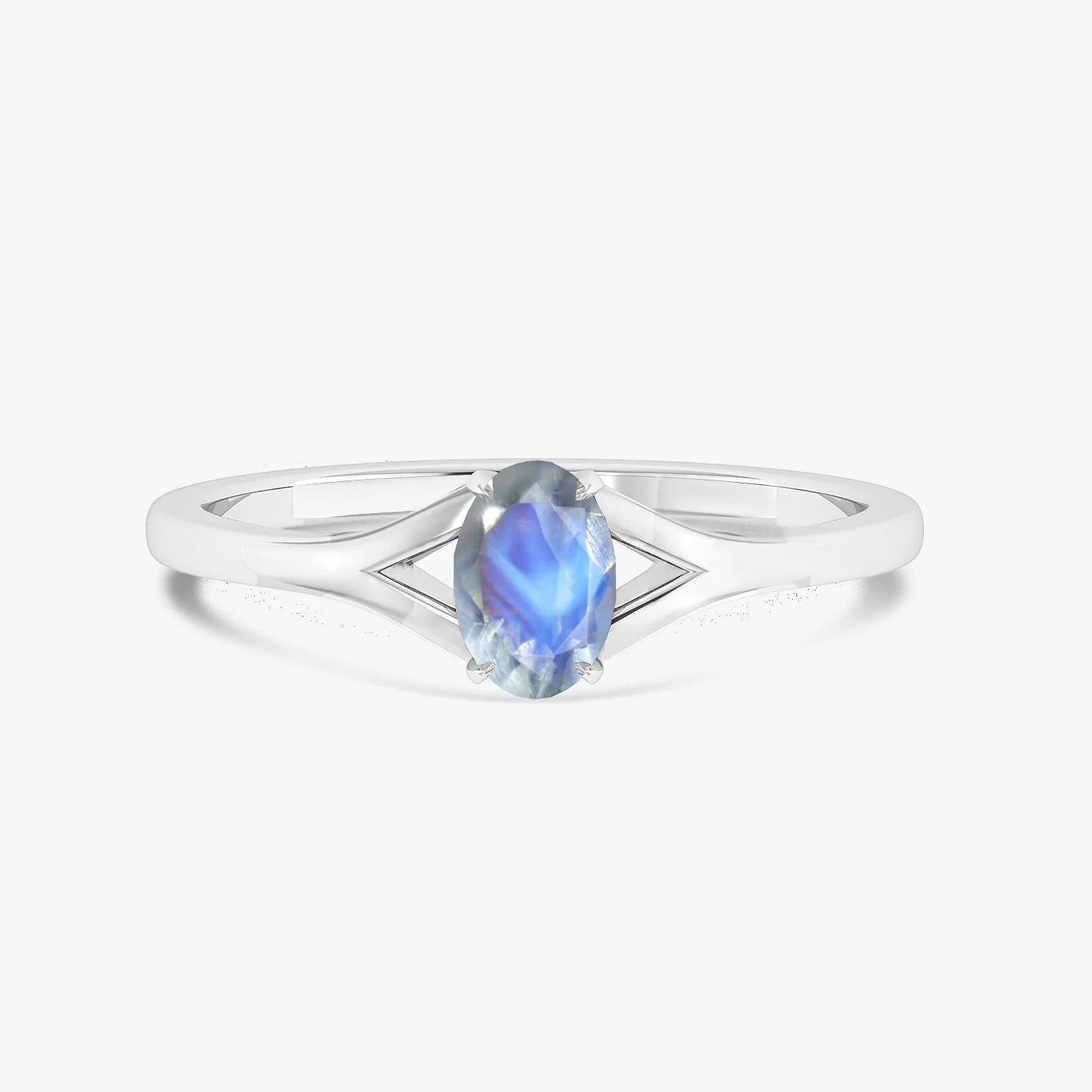 Rainbow Moonstone Oval Faceted Gemstone Ring - Image 9