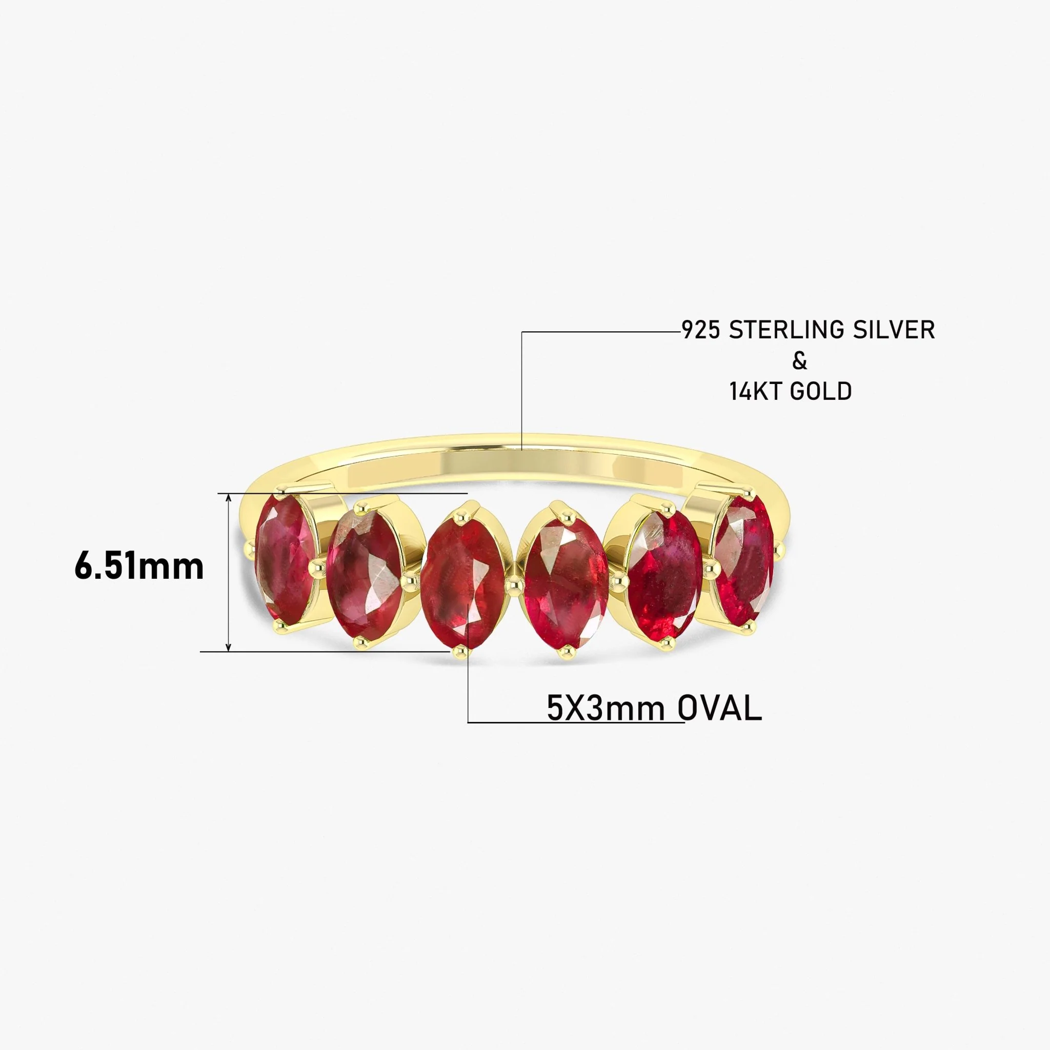 Red Oval Shape Ruby Gemstone Ring - Image 4