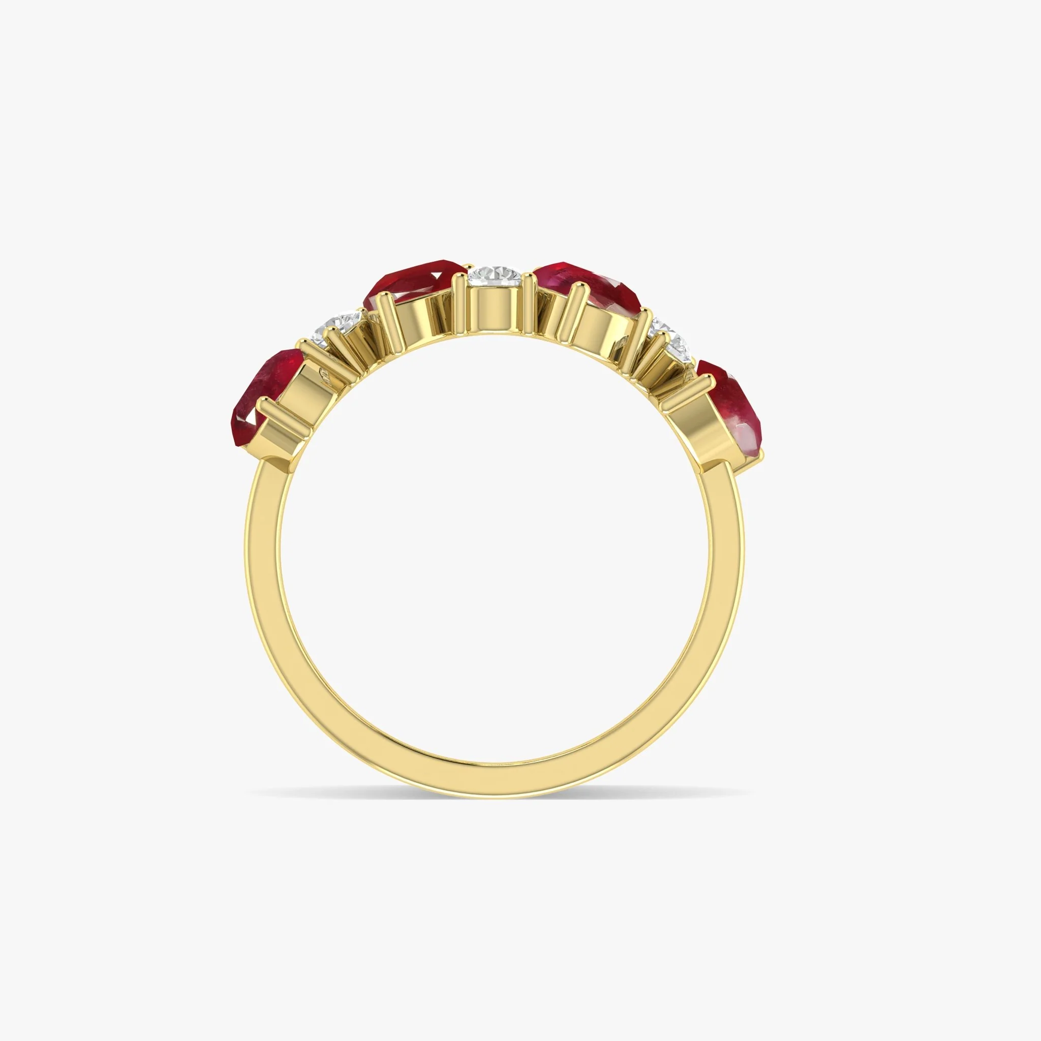 Red Ruby Four Stone Design Ring - Image 3