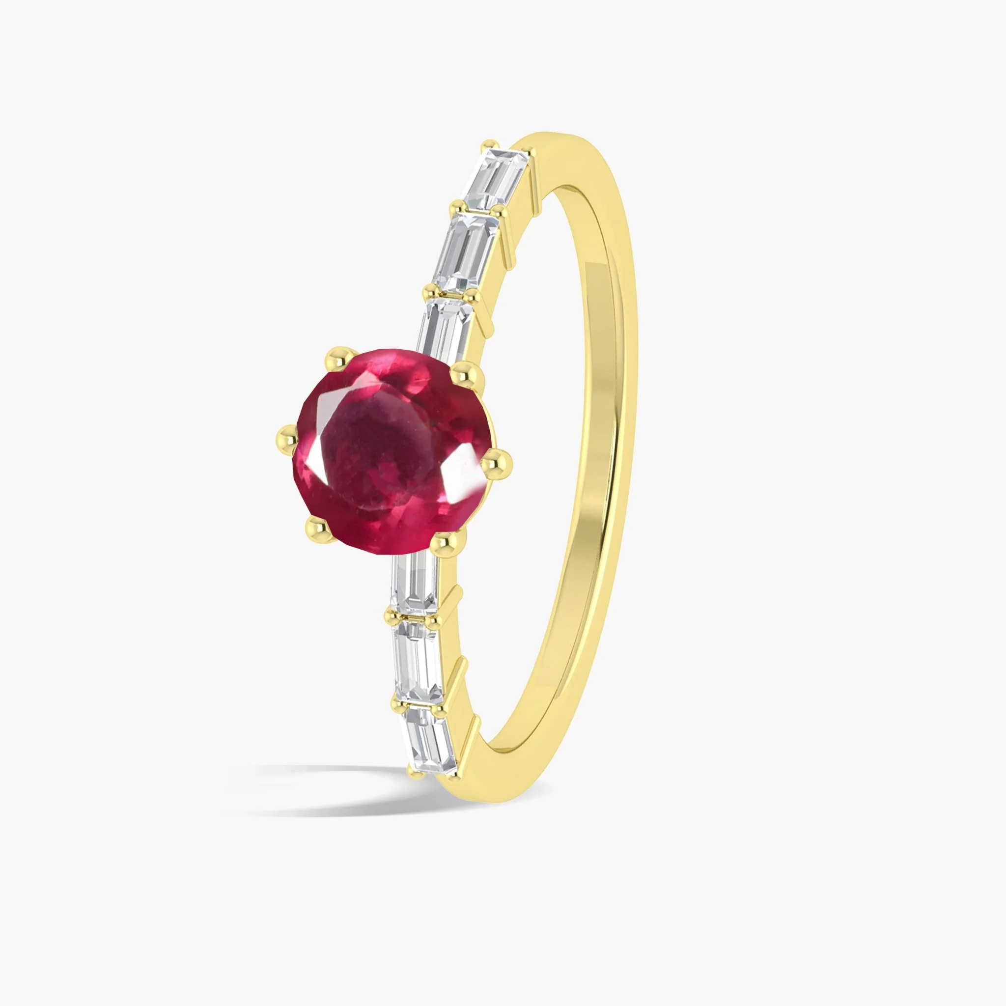 Red Ruby Seven Stone Design Ring - Image 4