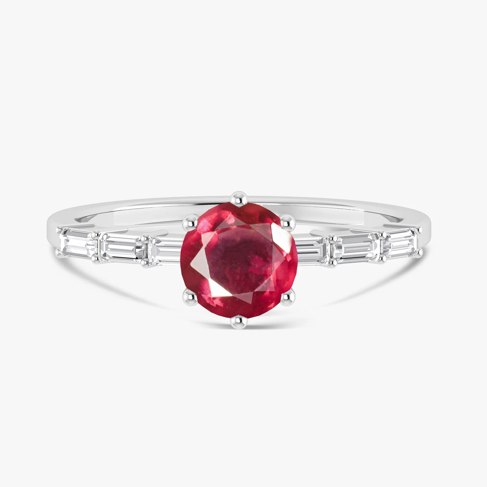 Red Ruby Seven Stone Design Ring - Image 5