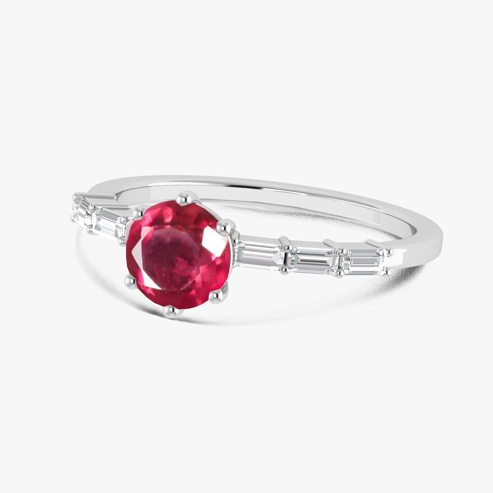 Red Ruby Seven Stone Design Ring - Image 7