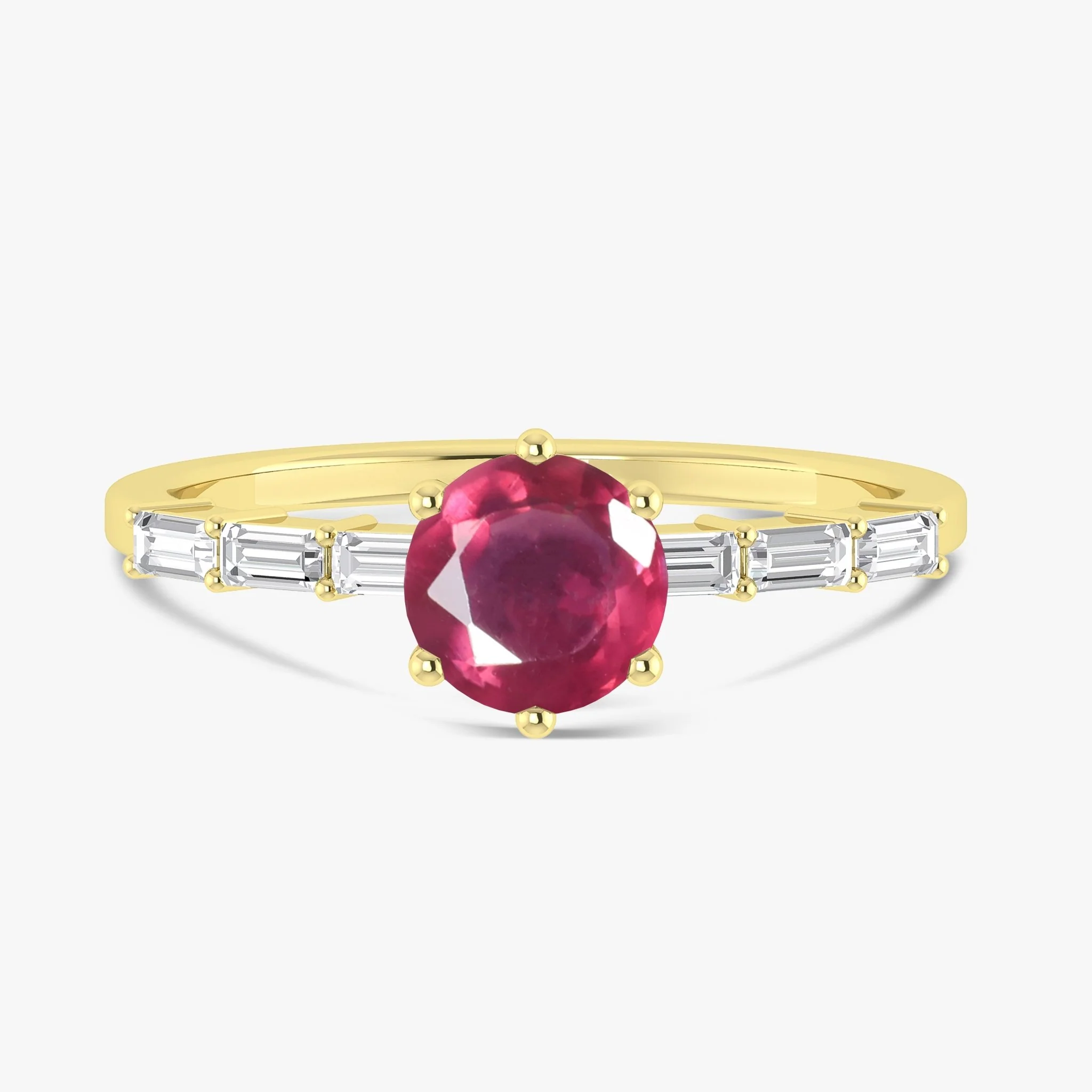 Red Ruby Seven Stone Design Ring - Image 8