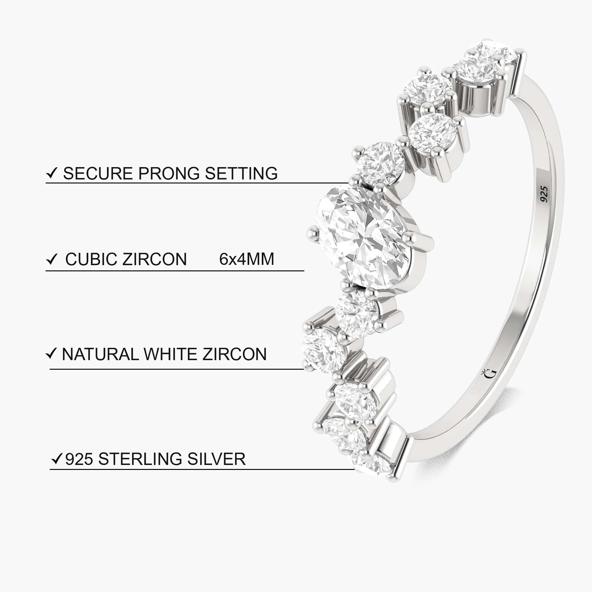 Unique Beautiful Simulated diamonds Gold Wedding ring - Image 6