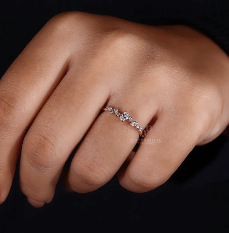 Unique Beautiful Simulated diamonds Gold Wedding ring - Image 8